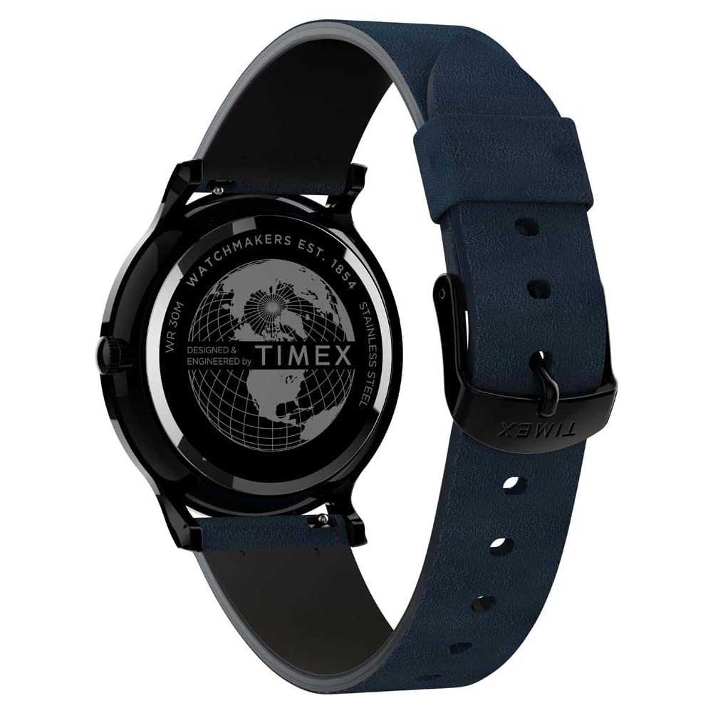 TIMEX Gallery Analog Watch for Men with Black Dial & Black Strap - Water Rasistant Men's Wrist Watches - TW2T95300UJ