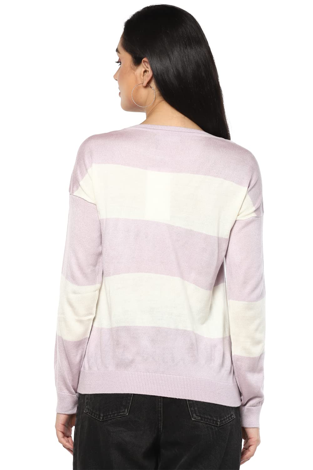 Van Heusen Woman Women's Acrylic Casual Sweater (VWSWURGBX44139_Purple_Small)