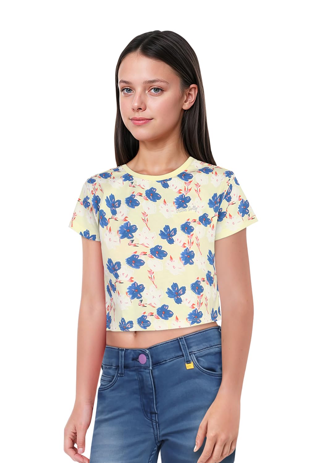 Allen Solly Boy's Regular Fit T-Shirt (AGKCERGF320498_Yellow AOP