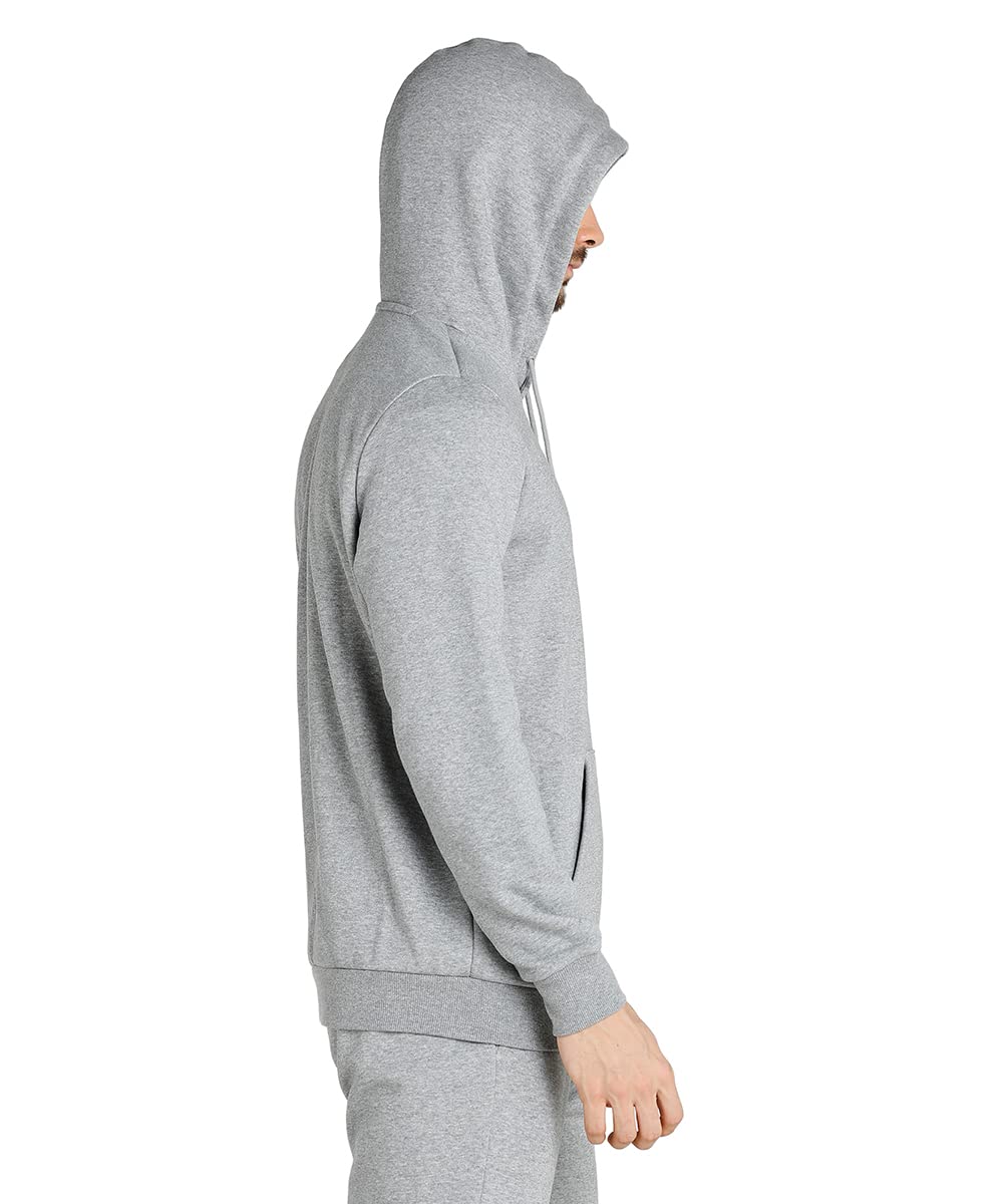 Puma Men's Cotton Hooded and Crew Neck Regular Fit Hoodie(58668603_Grey_XL)