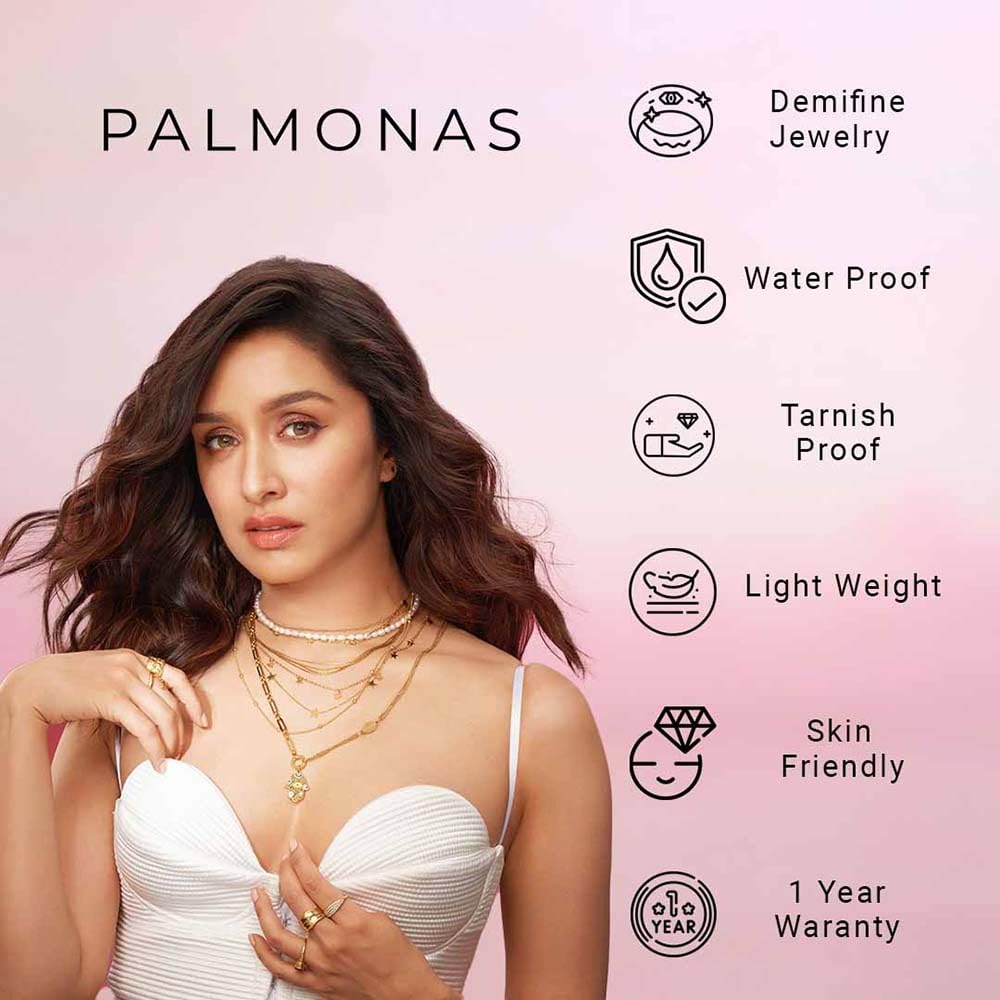 PALMONAS Sparkling Serenity Gold Ring for Womens - Waterproof & Anti-Tarnish