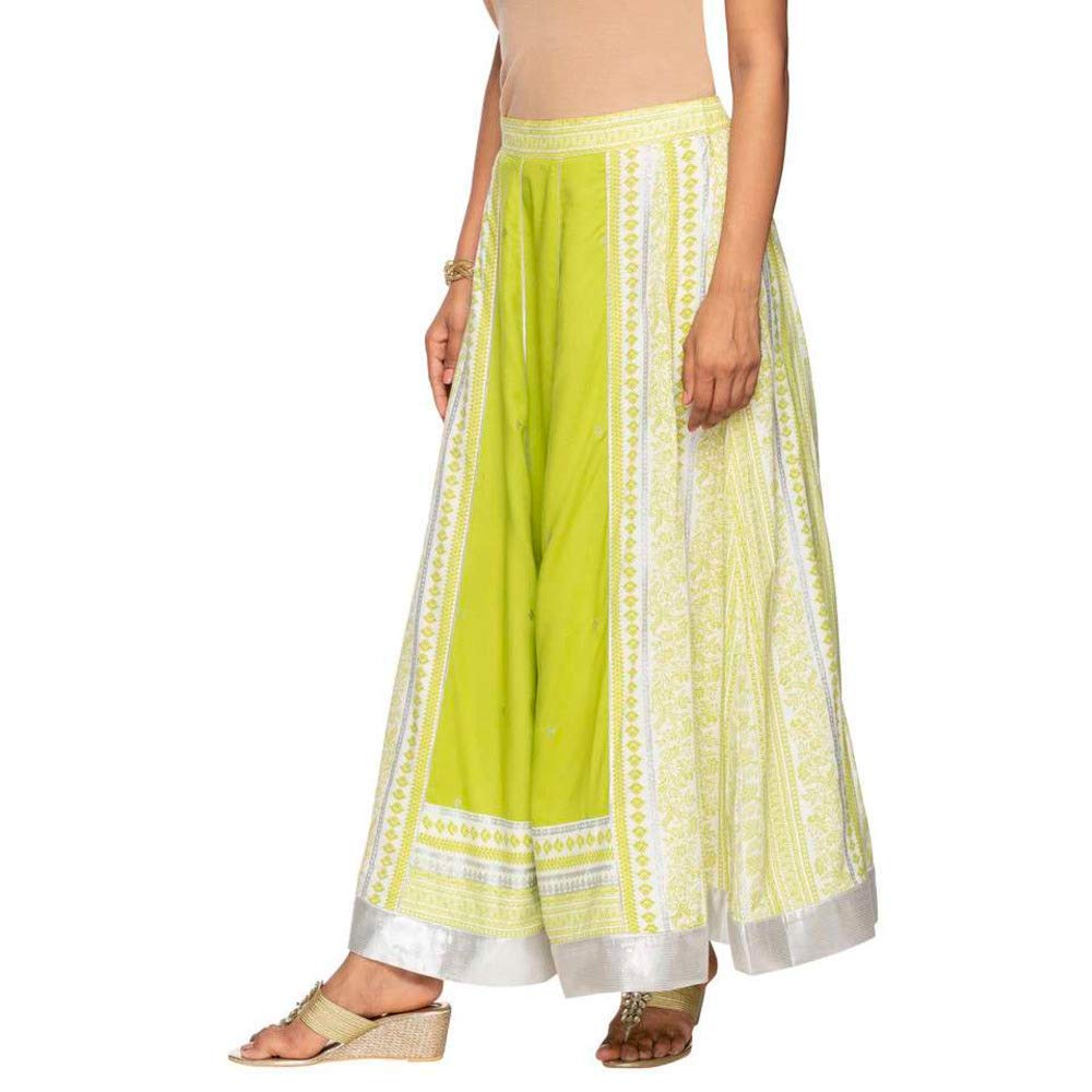 W for Woman Green Printed Skirt