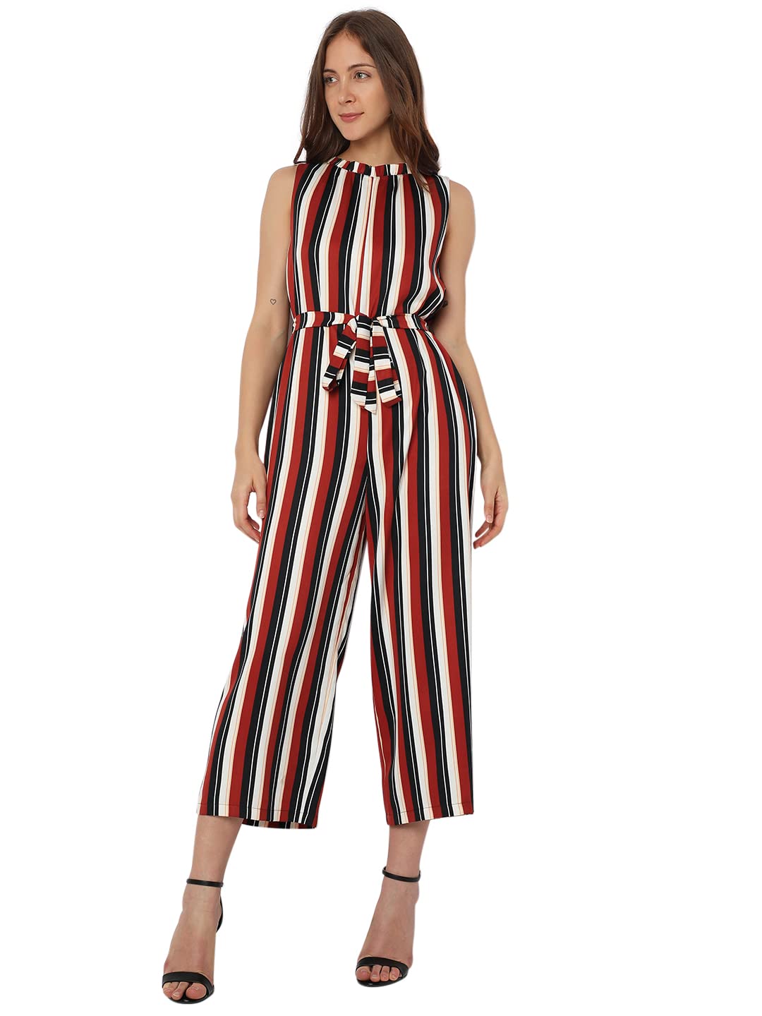 Vero Moda Women's Polyester Modern Ankle Length Dress (292060101-Fired Brick_Fired L)