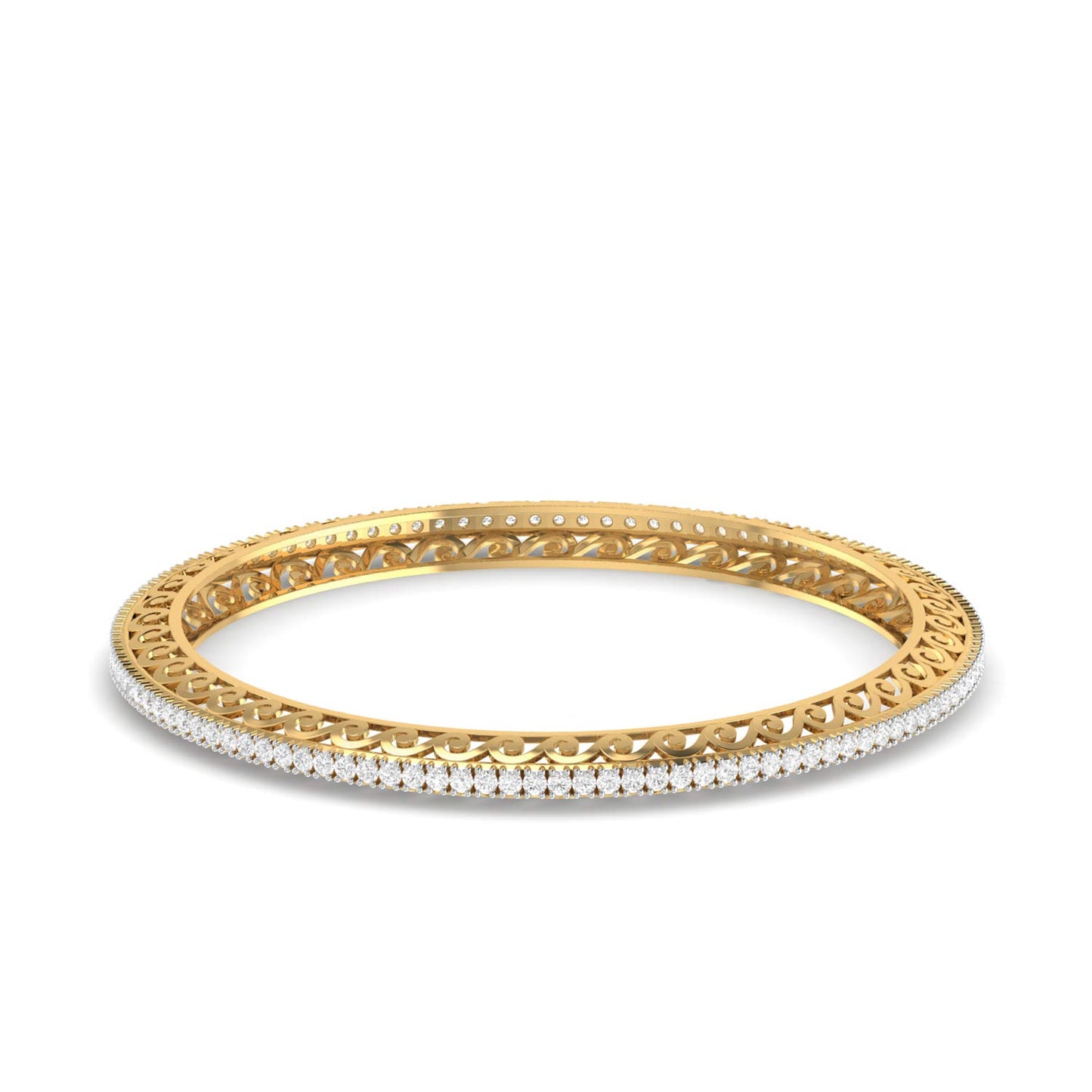 PC Jeweller 14k (585) Yellow Gold and Solitaire Bangle for Women