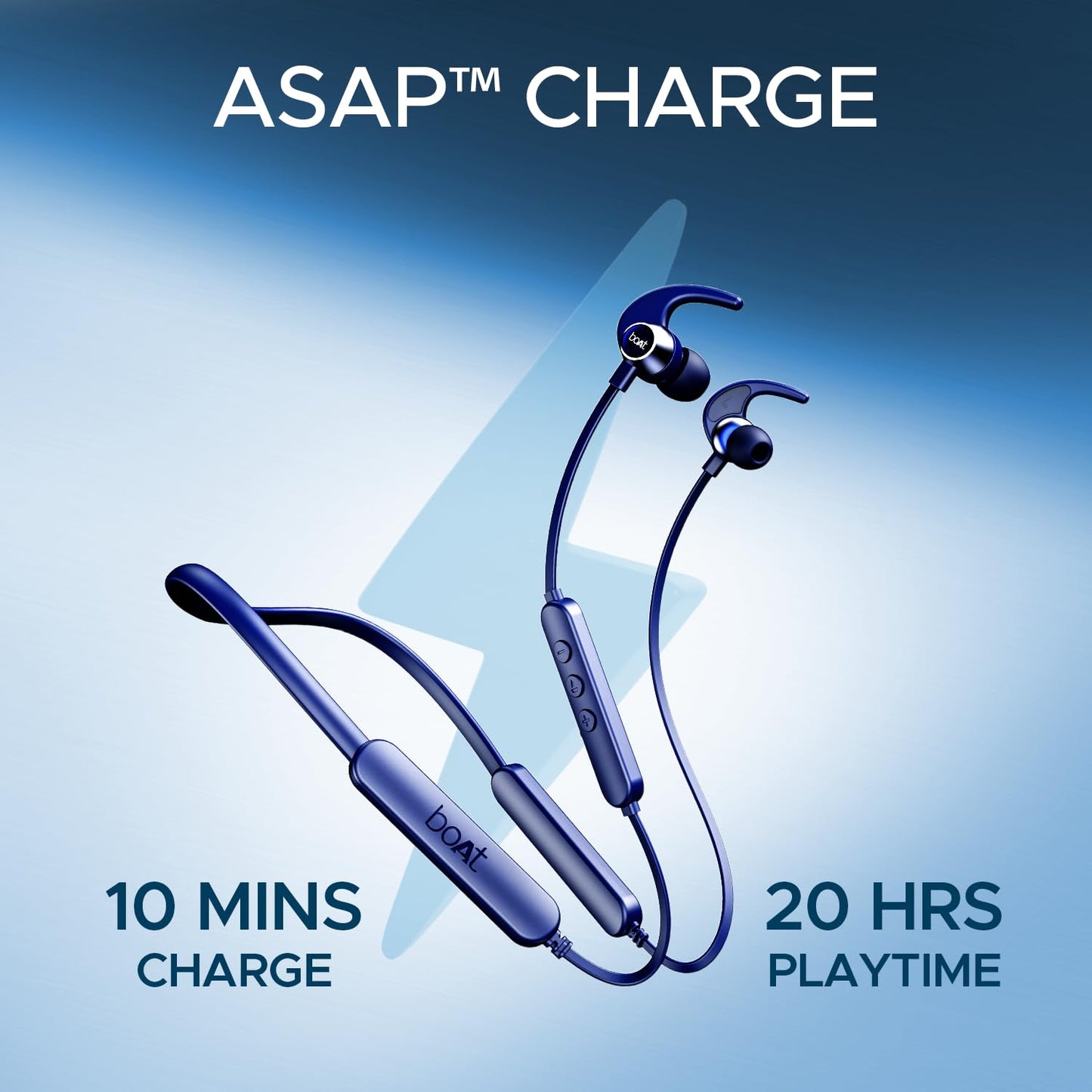 boAt Rockerz 255 Pro+, 60HRS Battery, Fast Charge, IPX7, Dual Pairing, Low Latency, Magnetic Earbuds, Bluetooth Neckband, Wireless with Mic Earphones (Navy Blue)