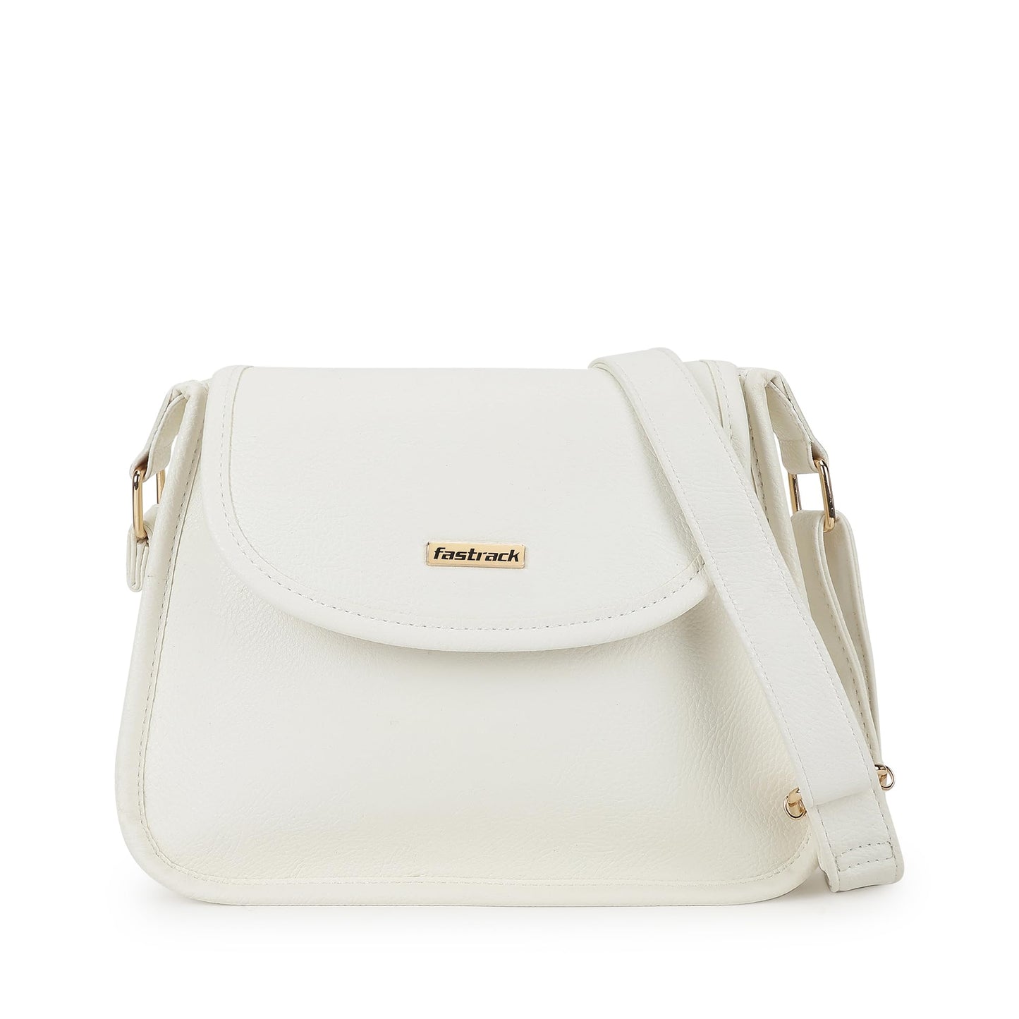 Fastrack Solid Sling Bag with Button Closure for Women, Girls and Laides | Made of Premium Faux Leather | Ladies Purse Handbag | Slings for Casual Carry