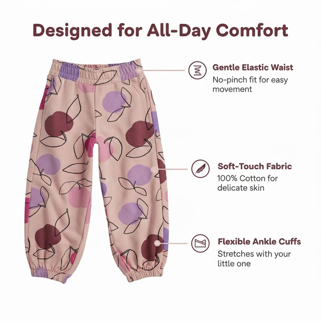 Mothercare Girls Essentials Printed Joggers - Pink