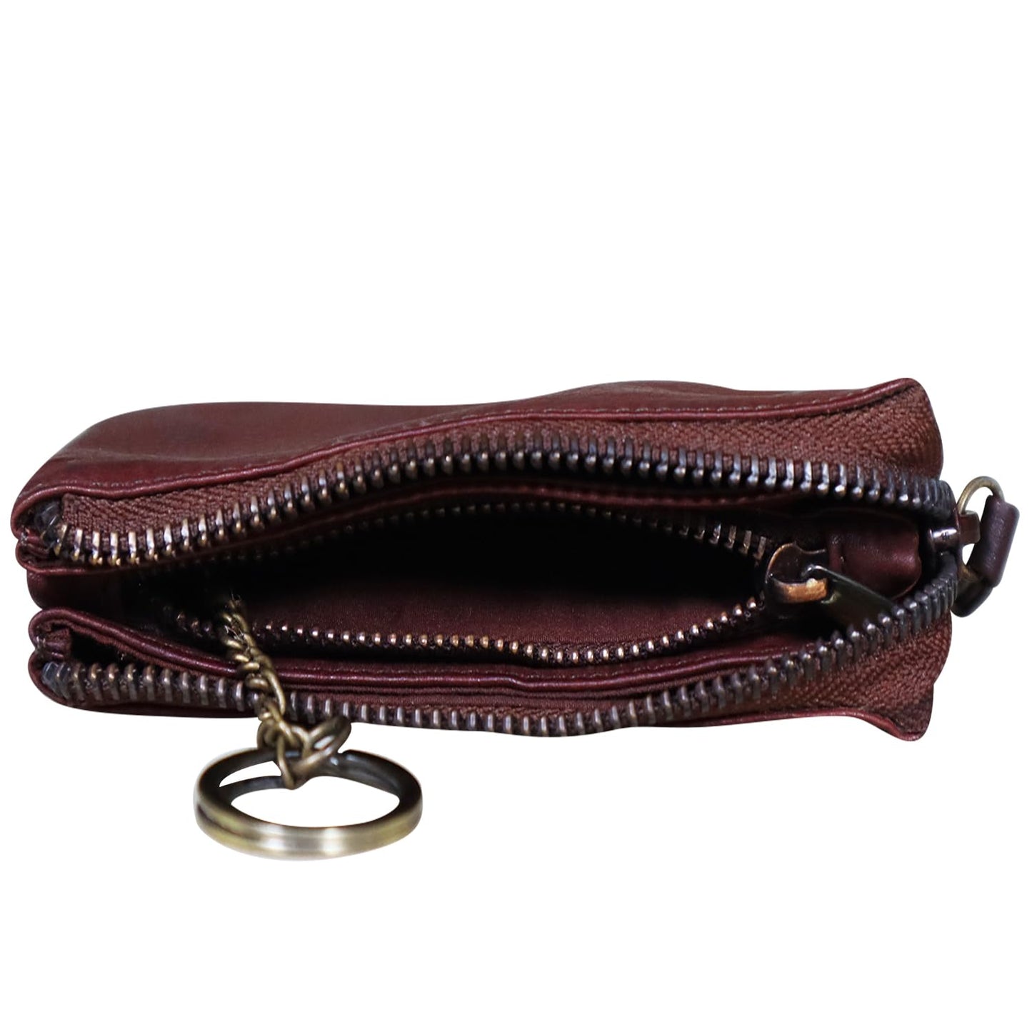 Calfnero Women's Genuine Leather Wallet-Long Purse Wallet, Zip Pocket and Note Compartments (Brown)