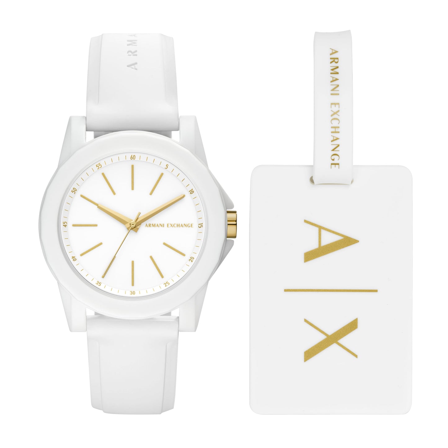 Armani Exchange Silicone Analog White Dial Women's Watch-Ax7126