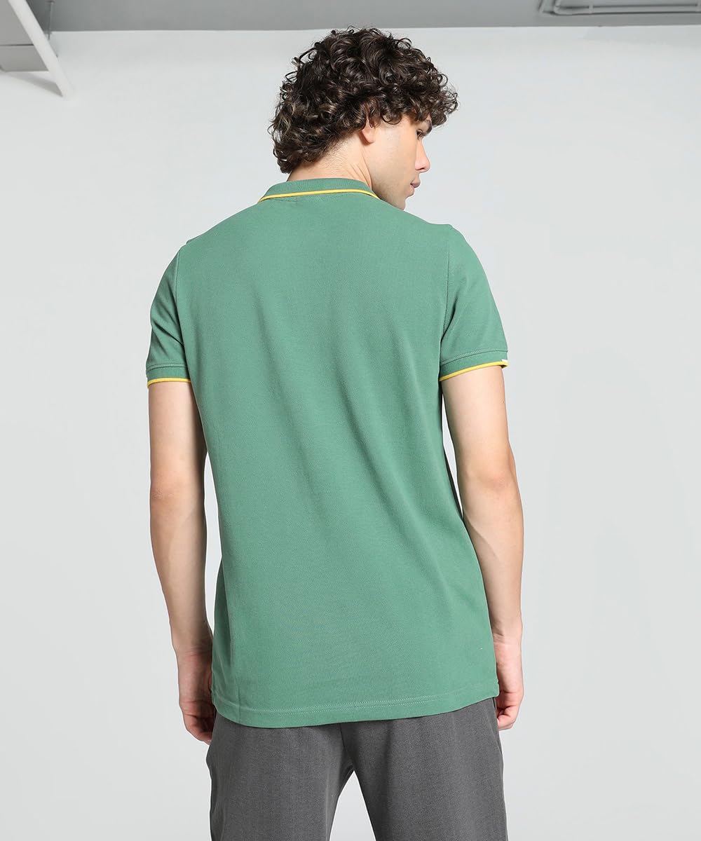 Puma Men's Cotton Letter Print Regular Fit T-Shirt (67040925_Deep Forest L)