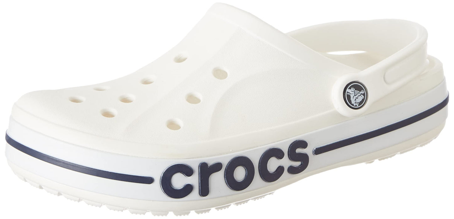 crocs unisex-adult Bayaband Clog WHITE/NAVY Clog - 9 UK Men/ 10 UK Women (M10W12) (205089-126)