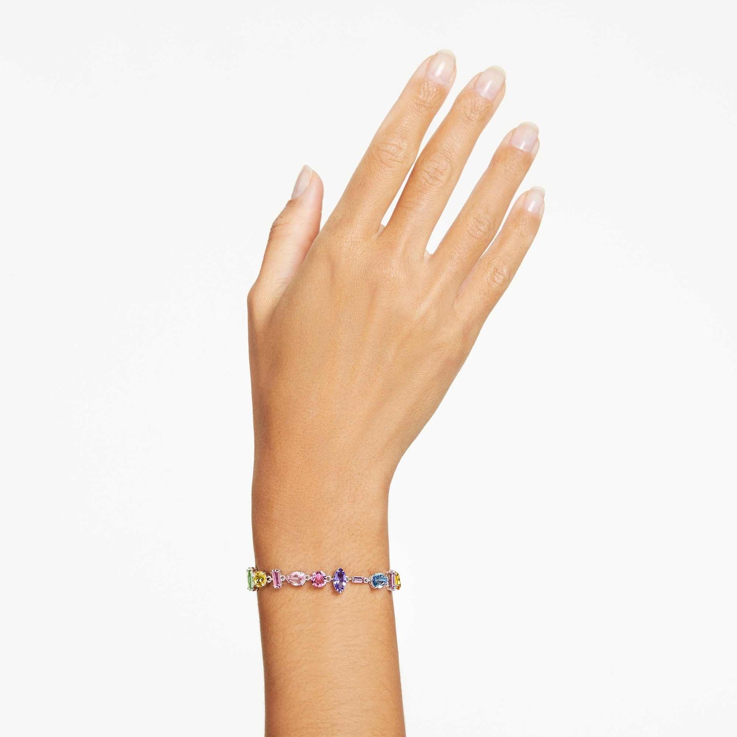 Swarovski Gema bracelet, Mixed cuts, Multicolored, Rhodium plated