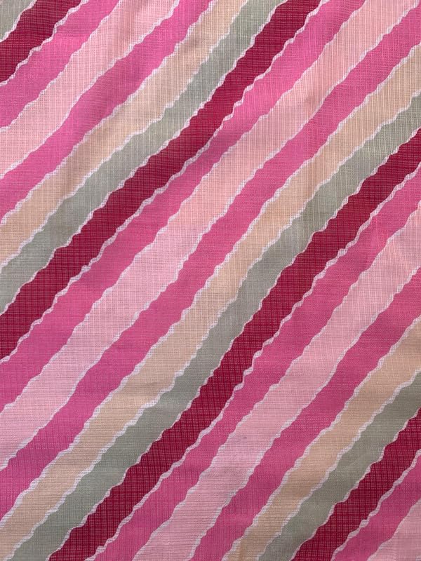 AKSHADEEP Women's Laheriya Print Pink Kota Doria Dupatta (Kota-Pink-laheriya)