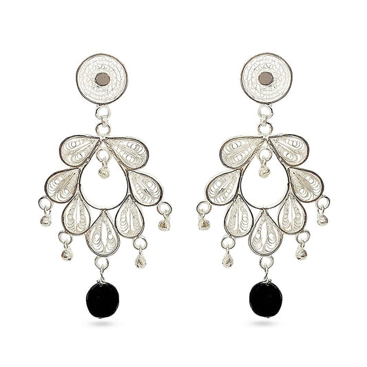 Arteastic Silver Filigree Jewellery Dangle & Drop Earrings For Women (SJ-961)