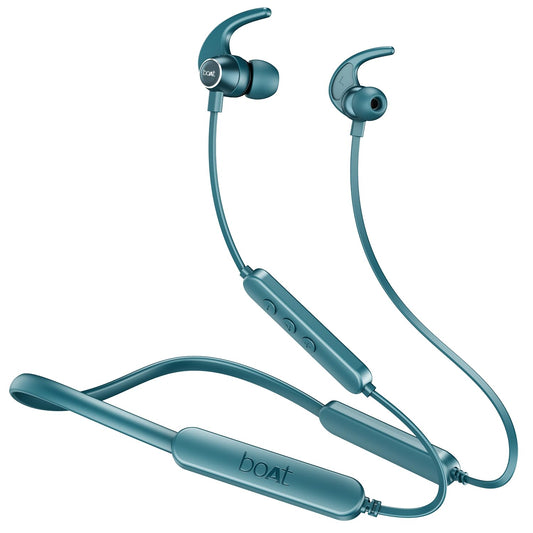 boAt Rockerz 255 Pro+, 60HRS Battery, Fast Charge, IPX7, Dual Pairing, Low Latency, Magnetic Earbuds, Bluetooth Neckband, Wireless with Mic Earphones (Teal Green)