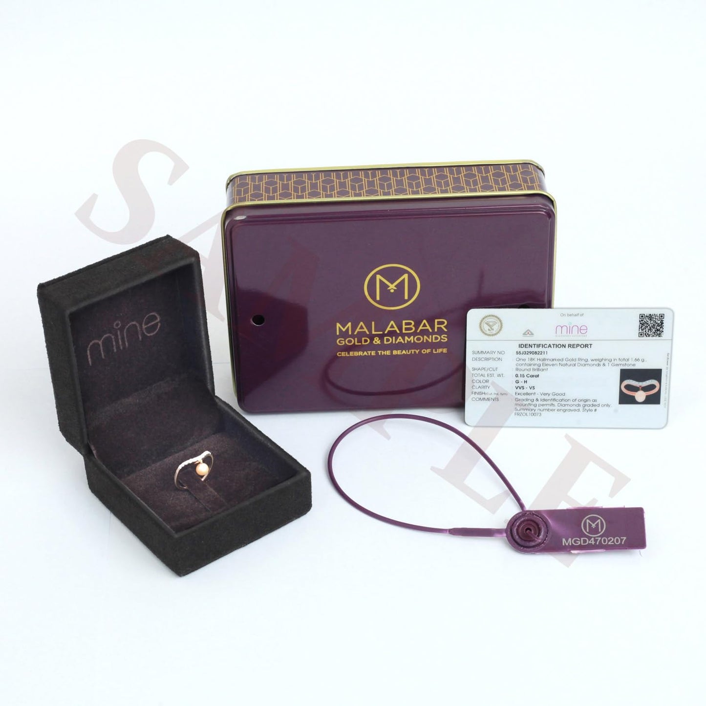 Malabar Gold & Diamonds Unisex Mine Collection 950 Platinum Ring