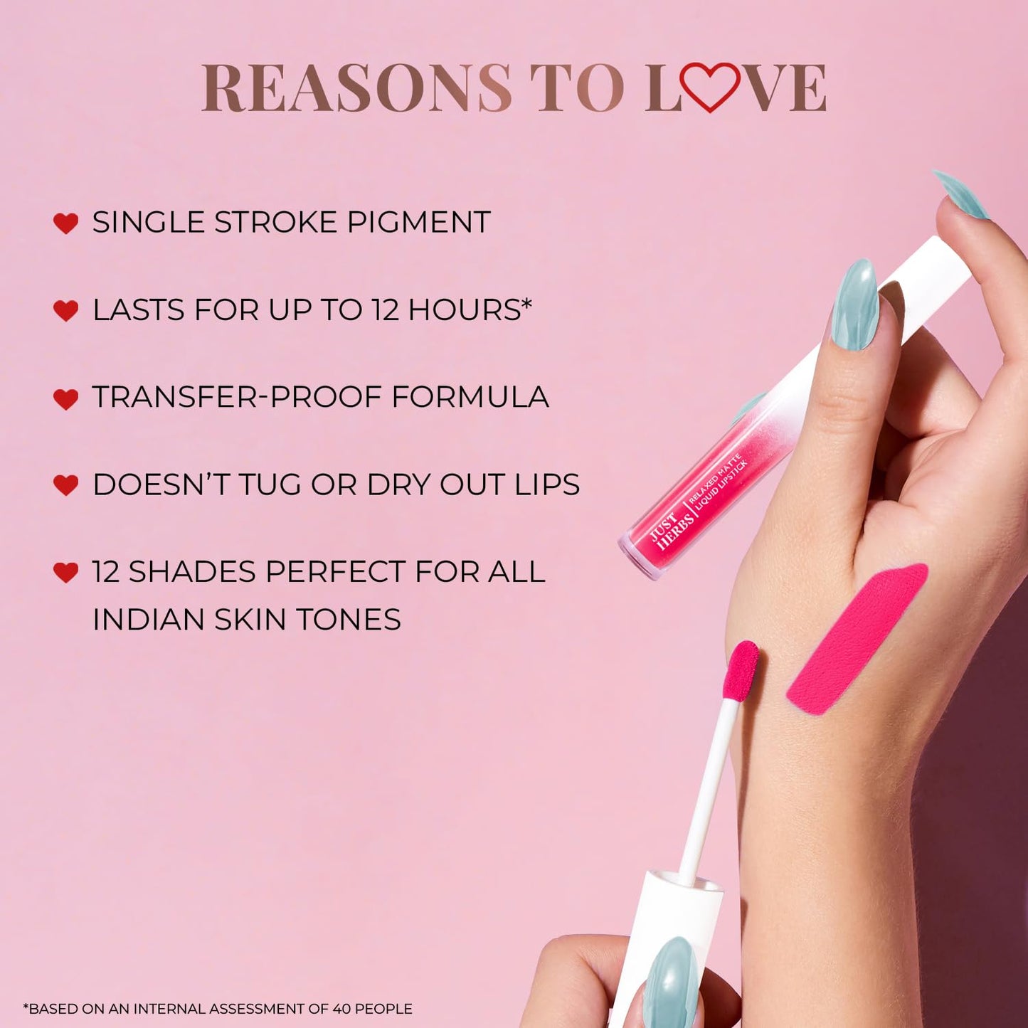 Just Herbs Relaxed Matte Liquid Lipstick Lip colour for Women, Nourishing & Long Lasting Lipsticks 4 ml (Burgundy Bliss)