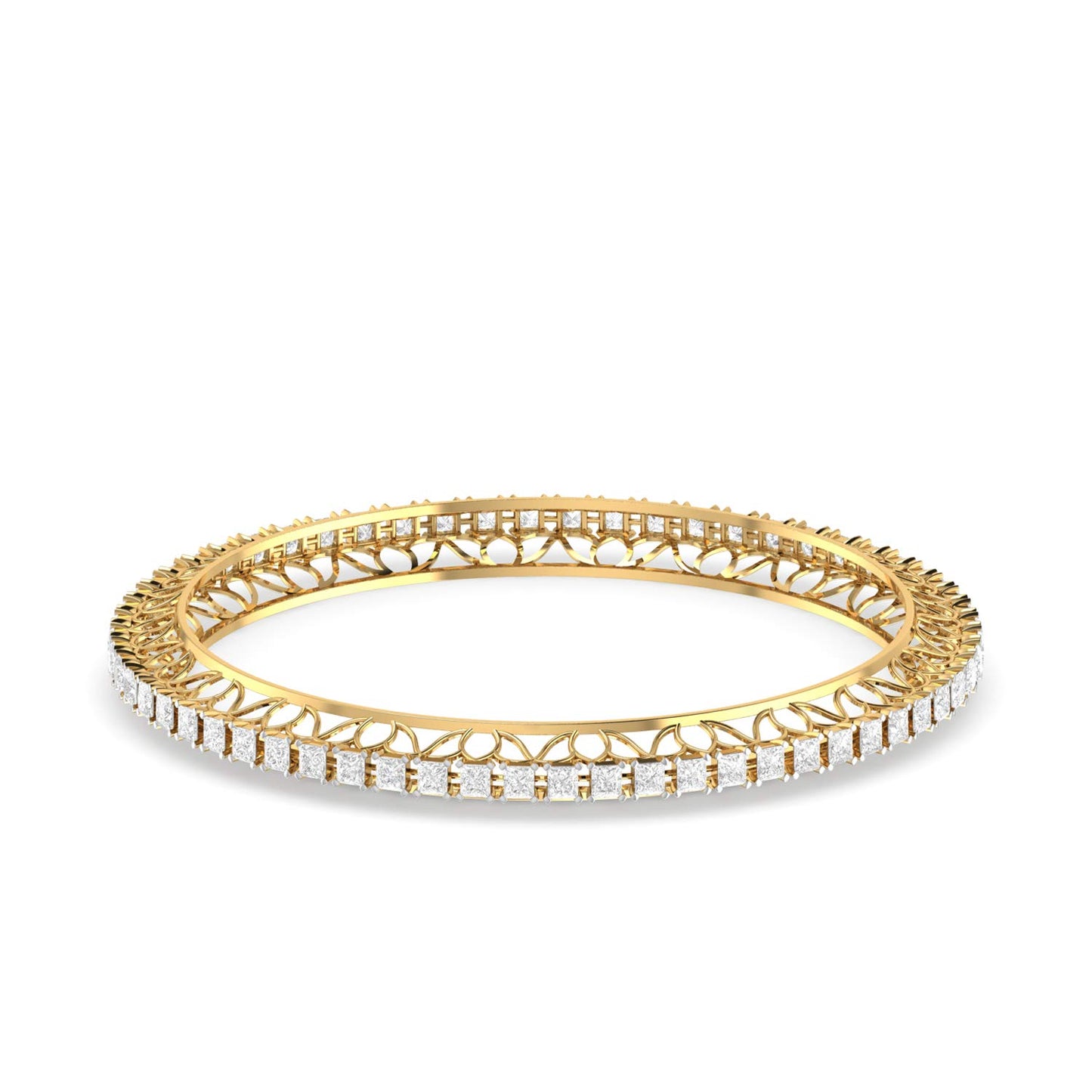 PC Jeweller 14k (585) Yellow Gold and Solitaire Bangle for Women