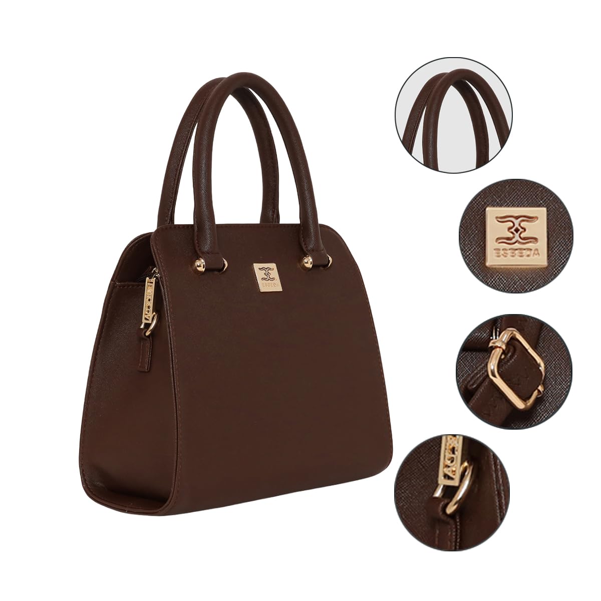 ESBEDA Brown Colour Structured Satchel Handbag For Women