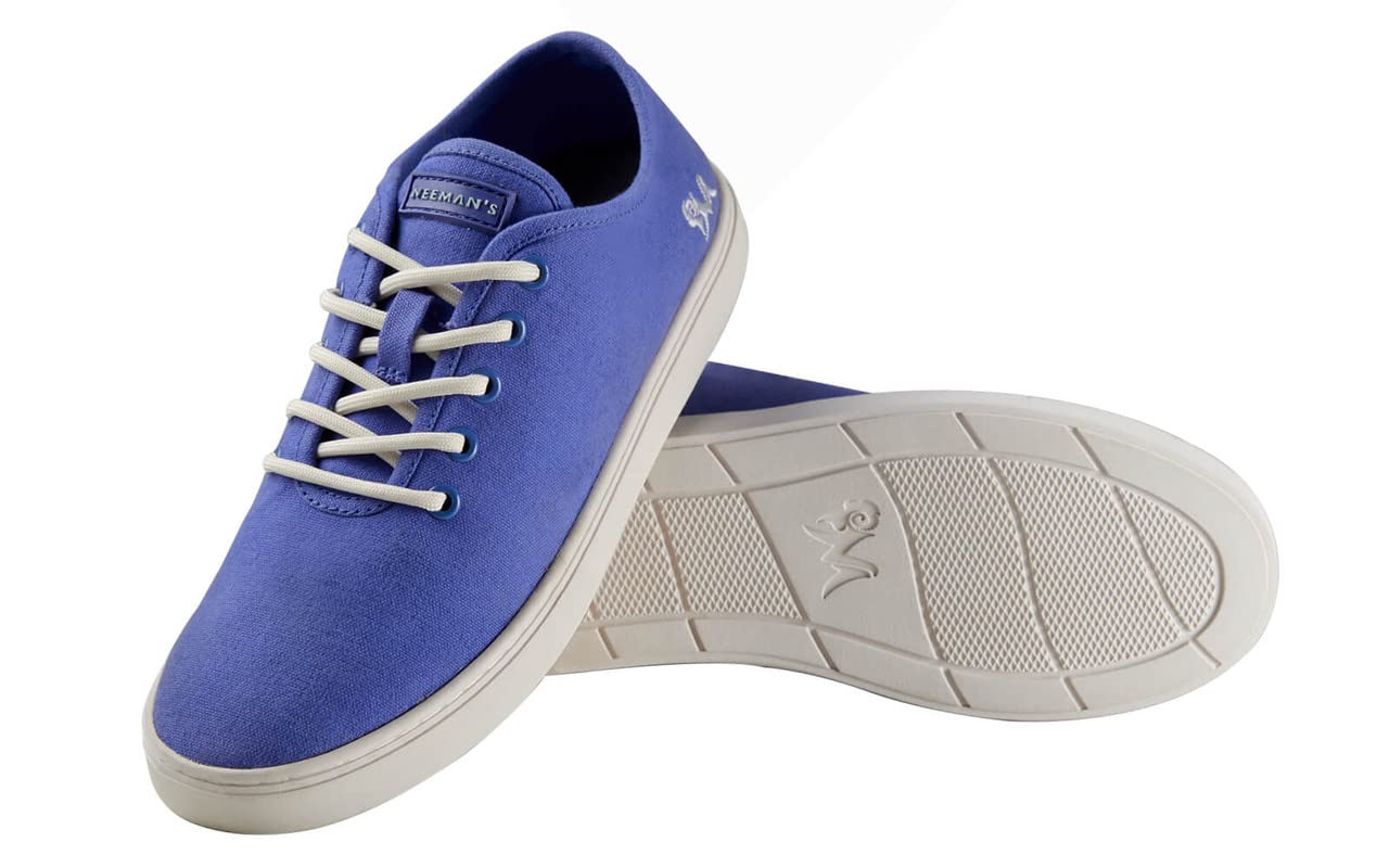 Neeman's Cotton Classic Sneakers for Men | Comfortable & Stylish Lace Up Casual Shoes for Men's | Trendy, Stylish, Breathable, Lightweight Rubber Sole Walking Sneakers (Very Peri, UK7)