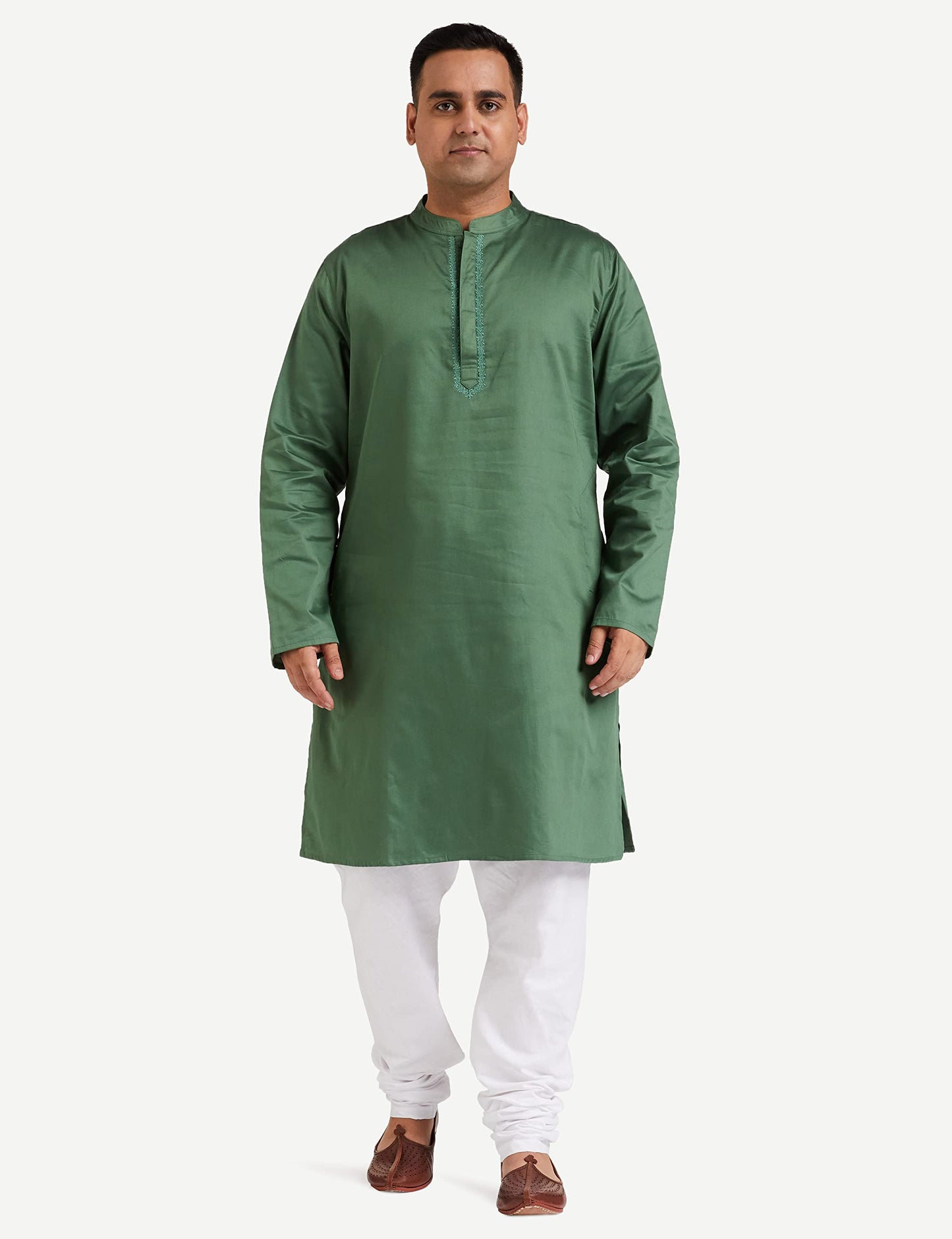 Amazon Brand - Symbol Casual Men's Kurta (SYMETHLKUR-6_Capu Olive_4XL)
