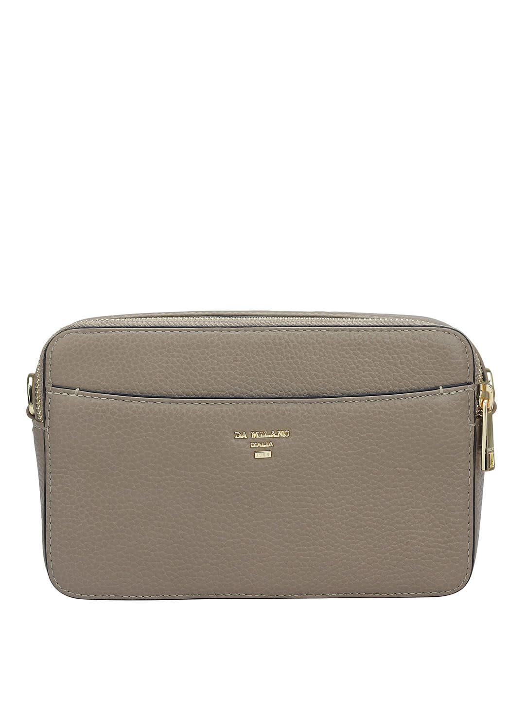 Da Milano Genuine Leather Grey Sling Bag (Small) (01555)