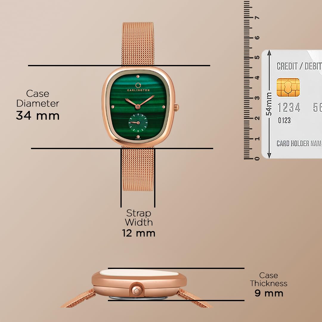 Carlington Iconic 2048 Analog Watches for Women with Premium mesh Strap, Scratch-Resistant Dial, and Water-Resistant Body – Elegant Watches for Women and Girls