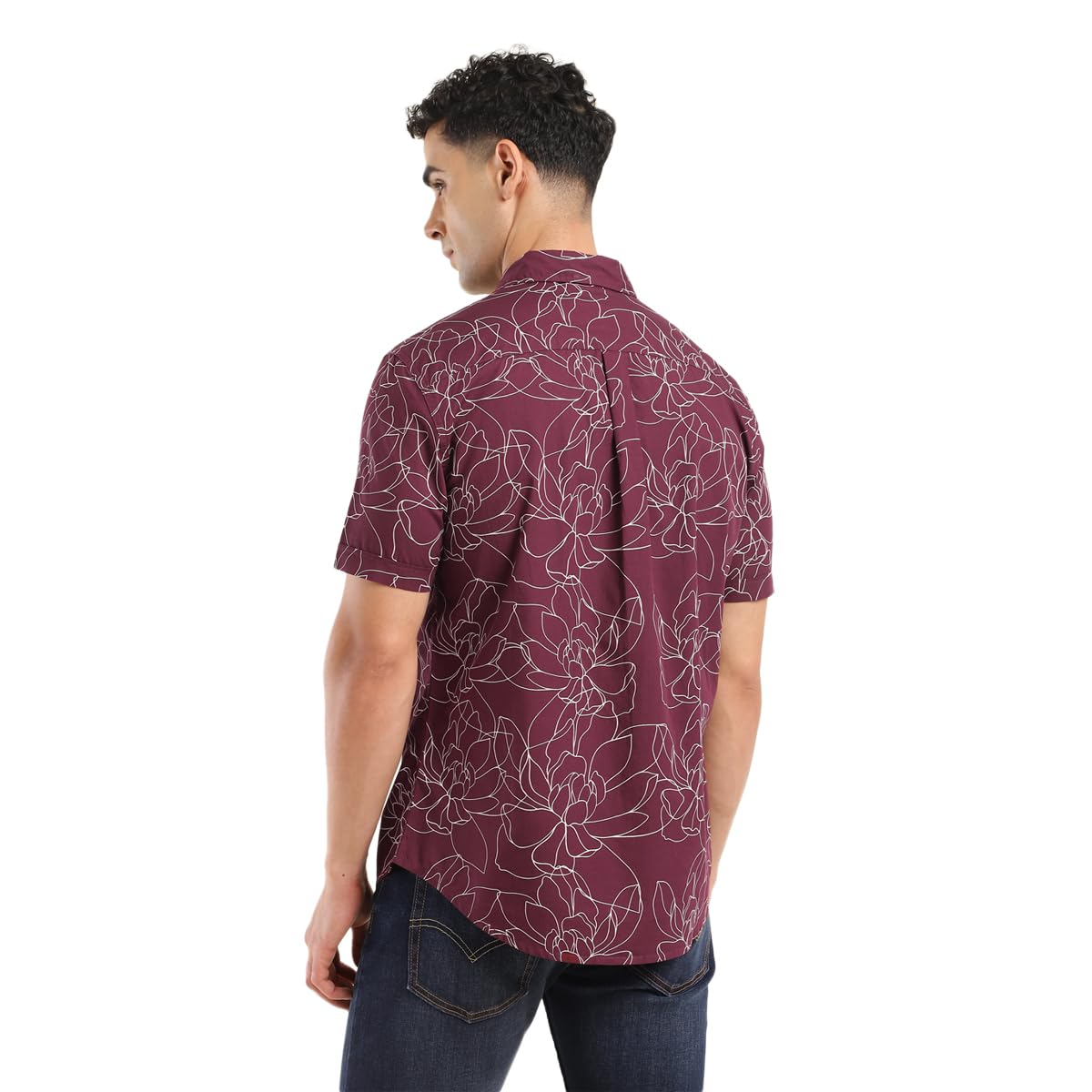 Levi's Men's Cotton Geometric Slim Fit Shirt (32908-0325_Red, Medium