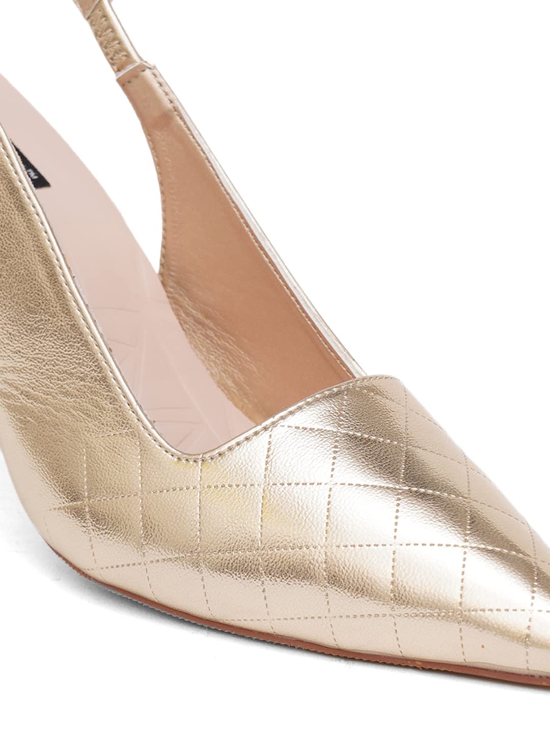 SHERRIF Women's Golden Stiletto Sandals (35 EU)