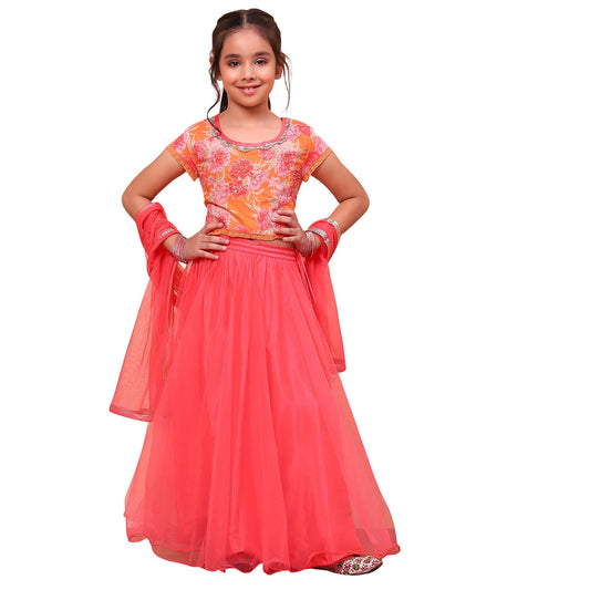 Biba Girl's Cotton Lehenga Choli Set (KW4984EAW24ORANGE10 Years-11 Years)