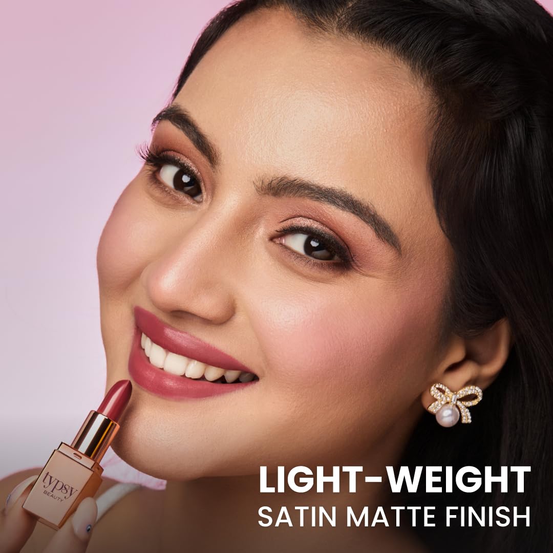 Typsy Beauty Mini Lipstick Set of 3 Luxurious Highly Pigmented Lightweight Travel Size Lippie Happy Hour | Vegan & Paraben-Free Formulated in Italy 1.5g