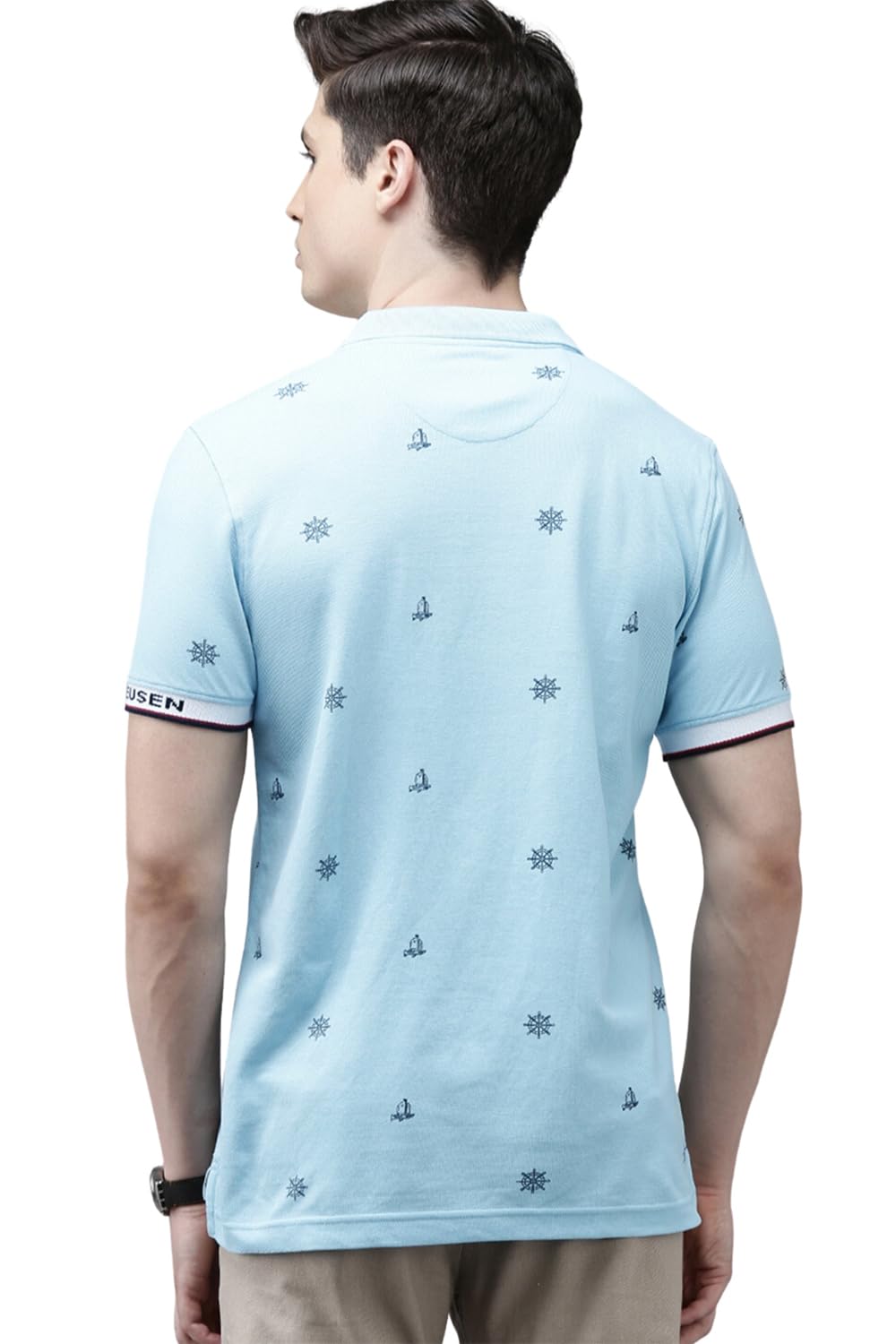 Van Heusen Men's Regular Fit T-Shirt (VSKPURGFL58618_Blue