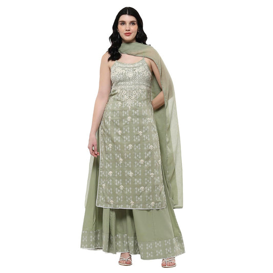 BIBA Women's Cotton Kurta Set (SKDNKSI10445SS25GRN_Green