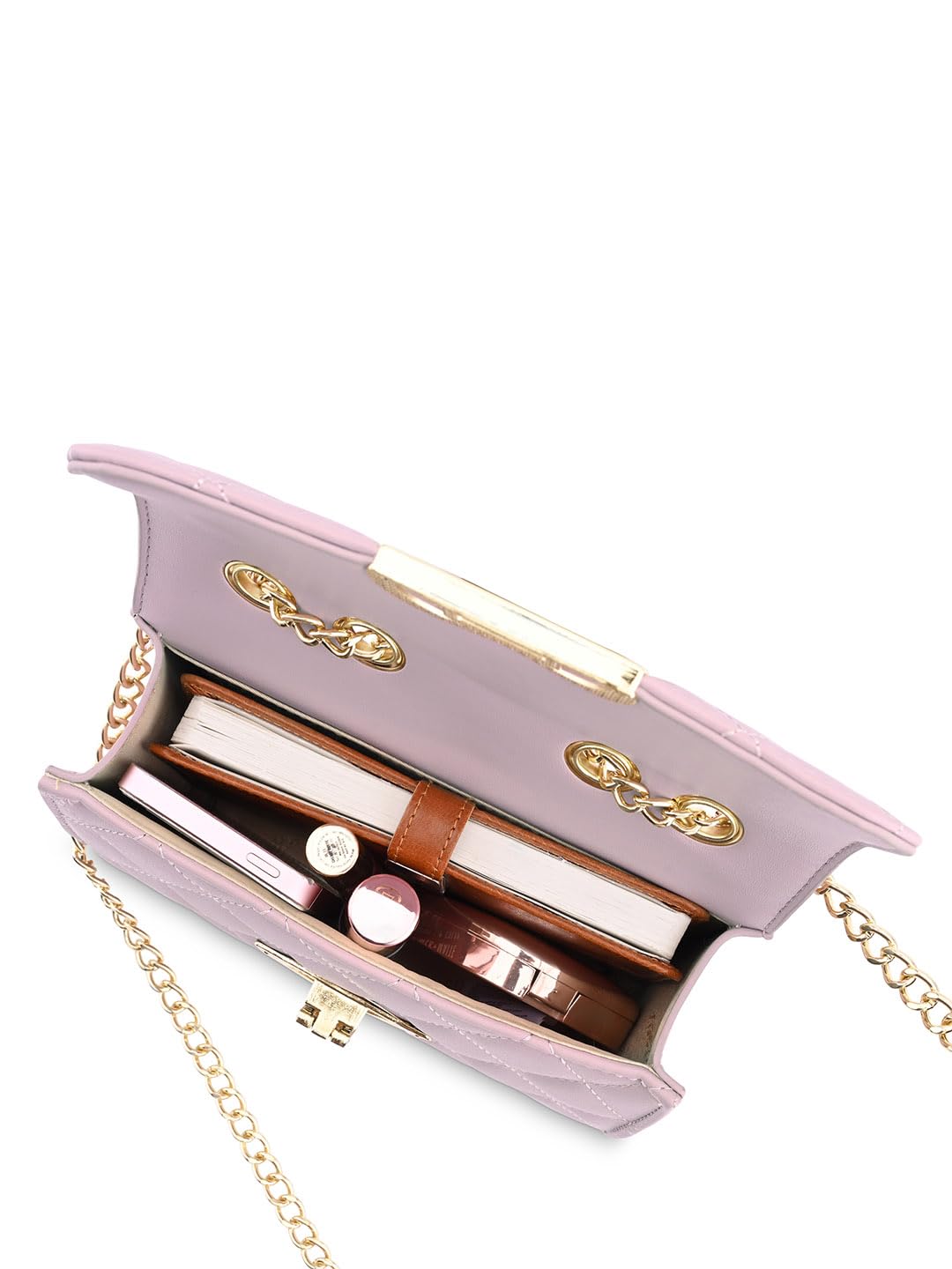 Fastrack Quilted Sling Bag for Women | Chic Party Bag for Girls, Ladies, Women | Stylish Structured Bag Made of Faux Leather