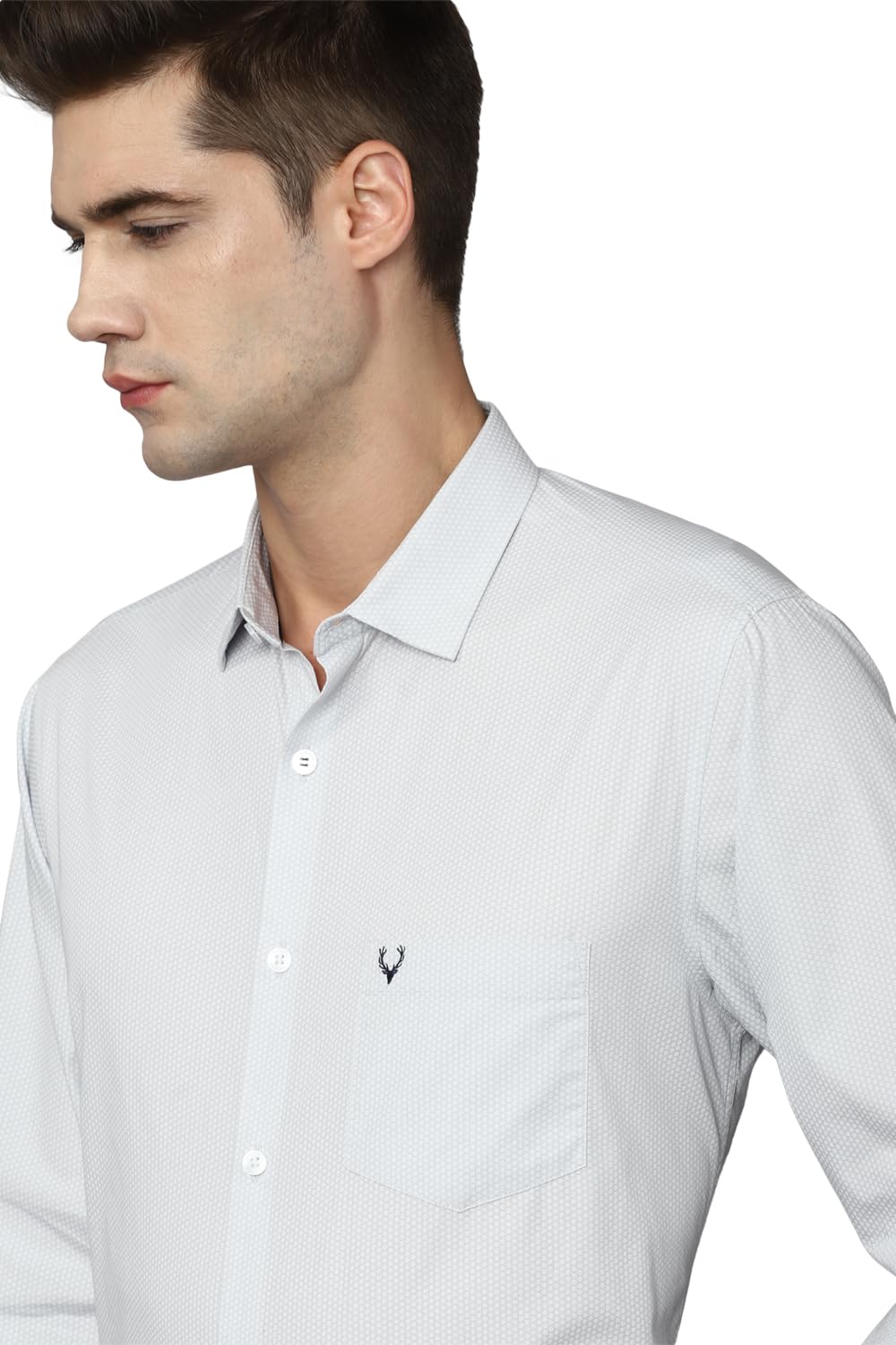 Allen Solly Men's Regular Fit Shirt (ASSFQSPFS40673_Light Grey 42)