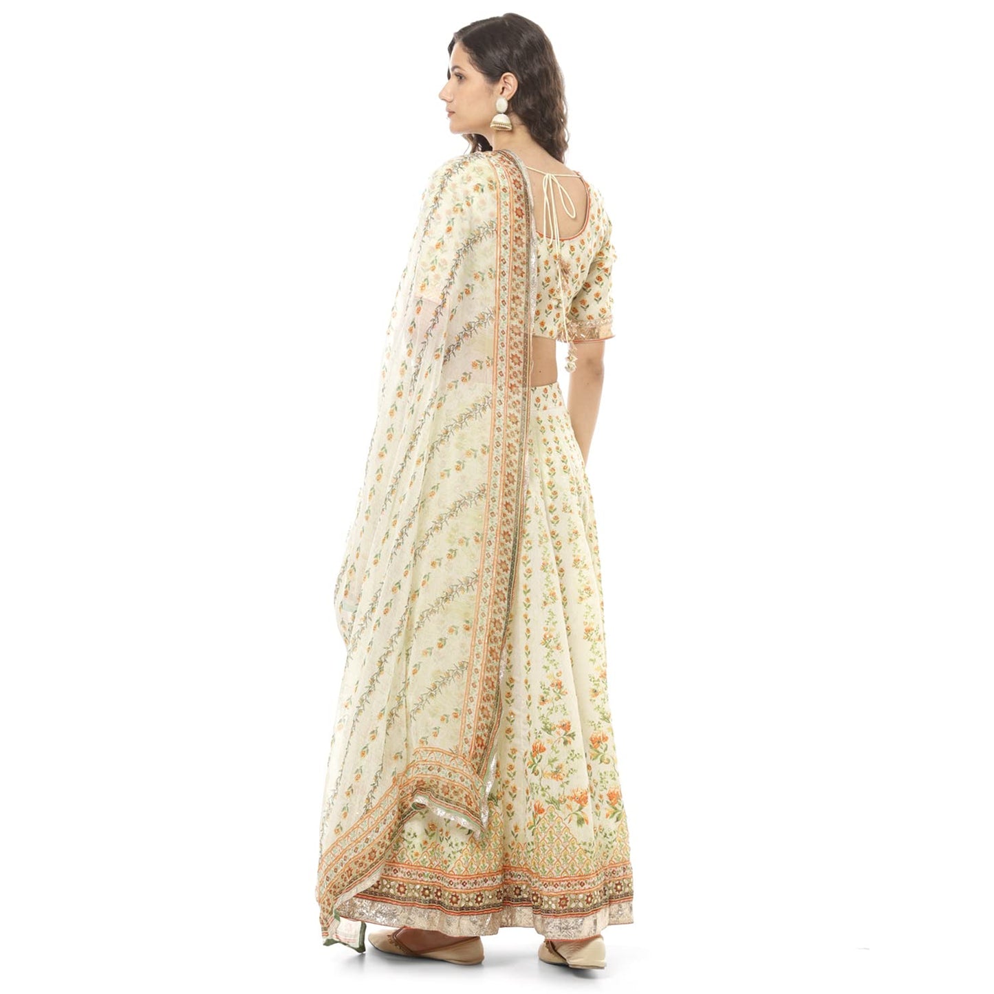 BIBA WOMEN PRINTED RELAXED SALWAR KURTA DUPATTA(SKDSHAHI PH7972_CREAM_32)