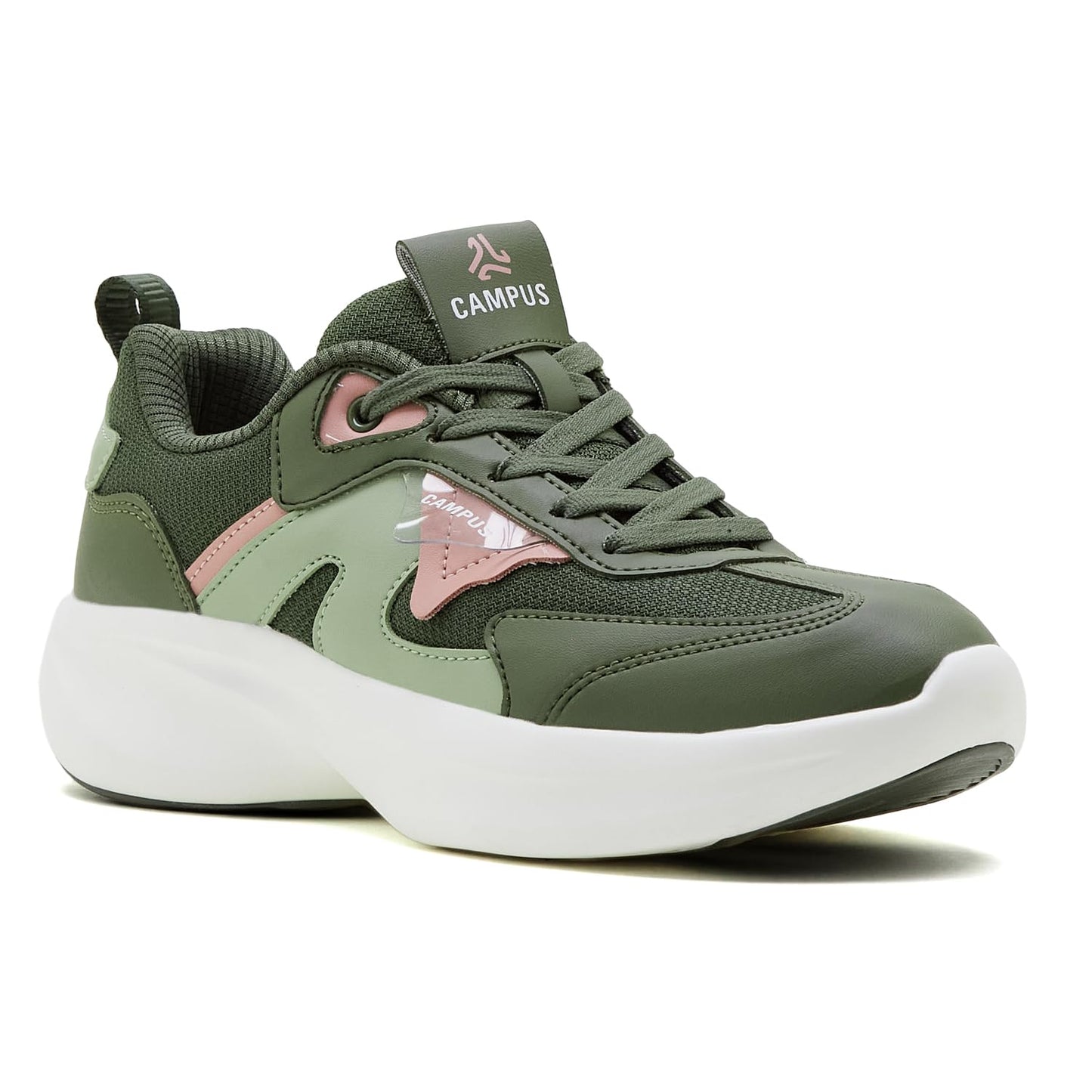 Campus Women's FILT Olive/Pista GRN Sneakers - 5UK/India 1 Pair