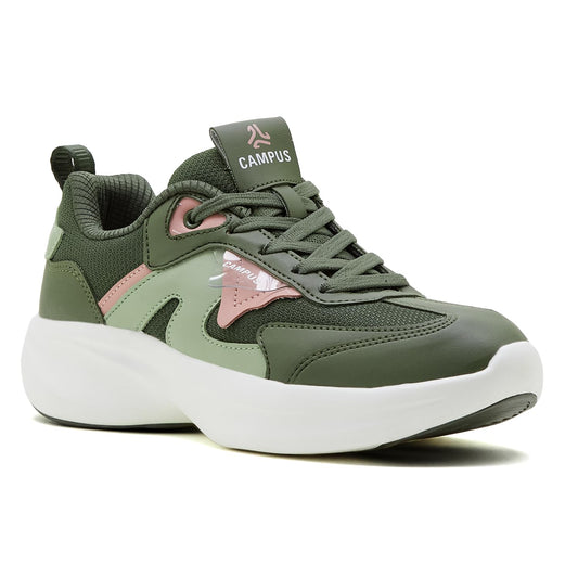 Campus Women's FILT Olive/Pista GRN Sneakers - 5UK/India 1 Pair