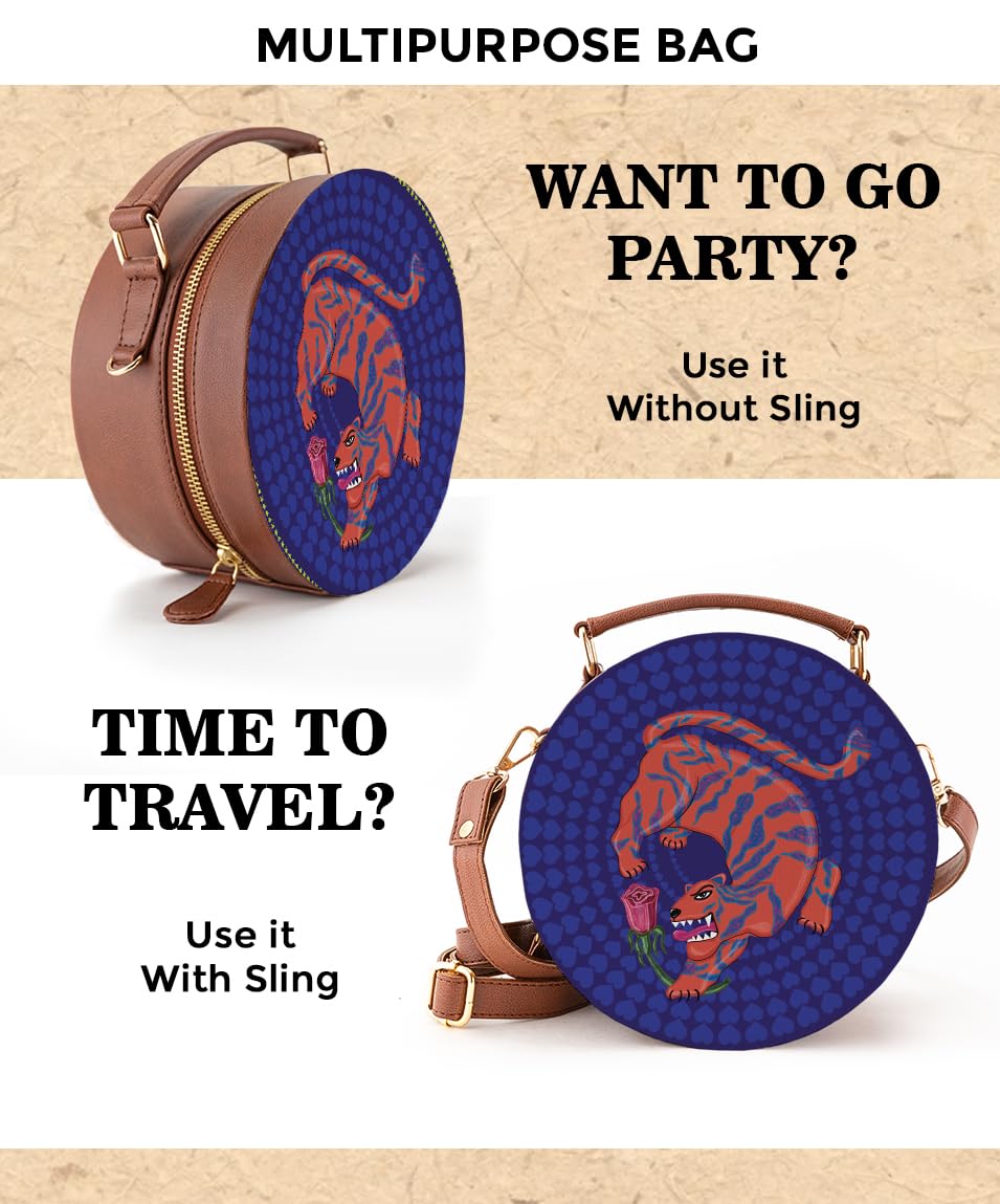 Kalankit Sling Bags For Women Side Bags For Women Cross Body Bag For Woman Round Sling Bag For Women Stylish Travel Box Sling Bags For Women | Birthday Gift For Modern Women, Bold Women Gift Ideas