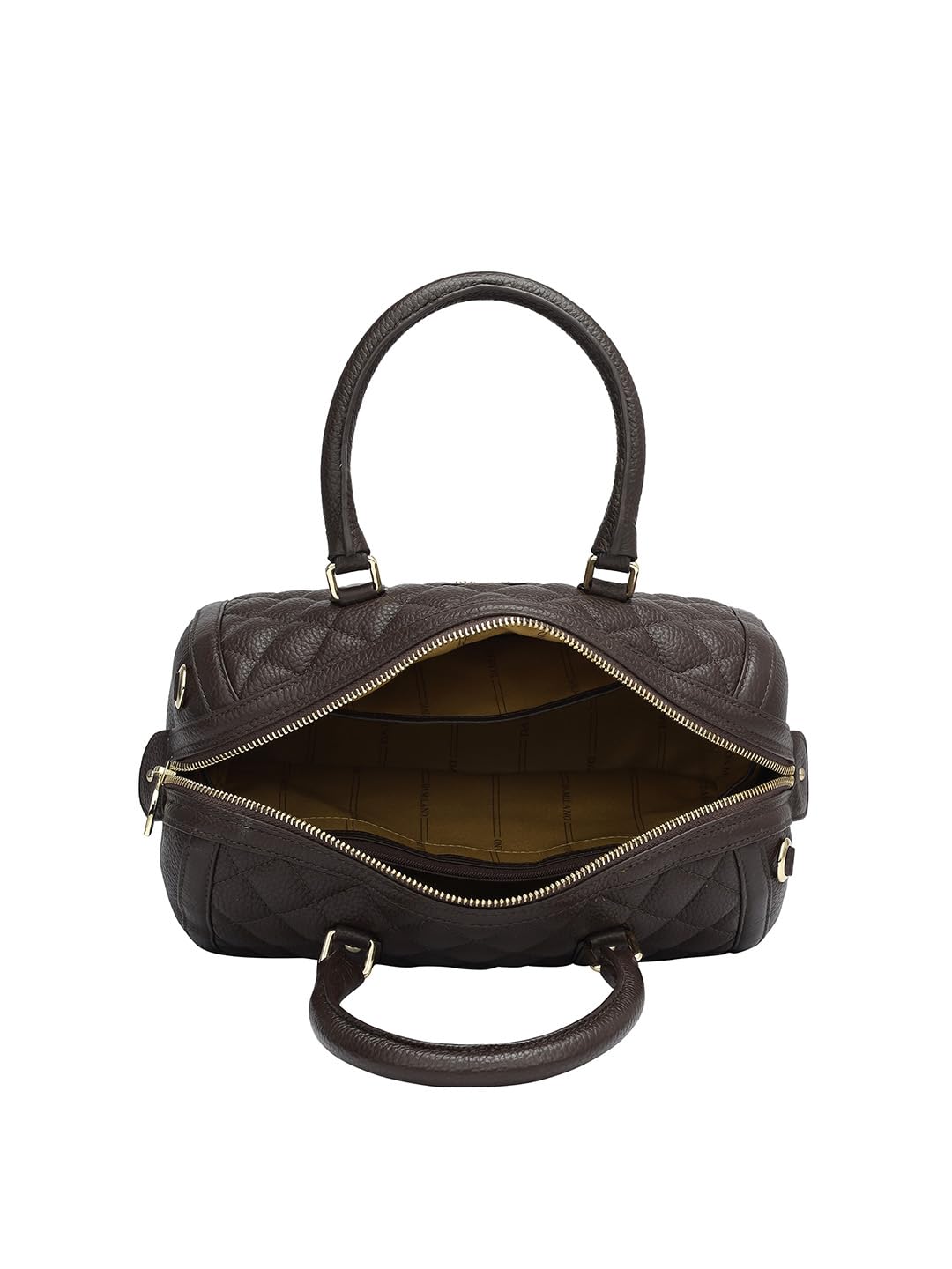 Da Milano Womens Genuine Leather Brown Satchel (7048OL) (Medium)