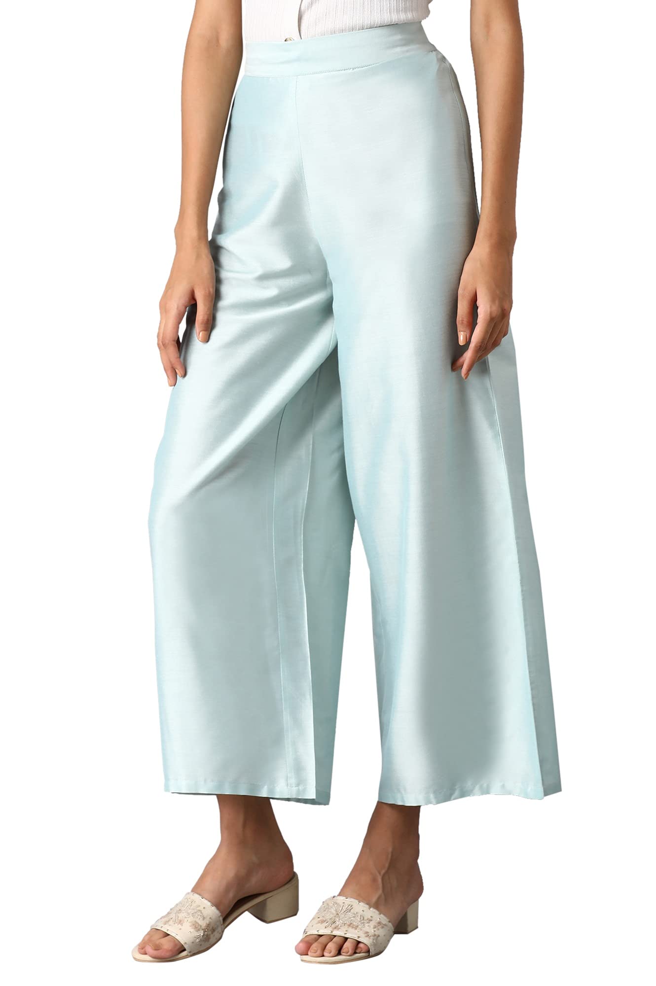 W for Woman W Strechable Parallel Pants for Women | Trousers for Women Blue