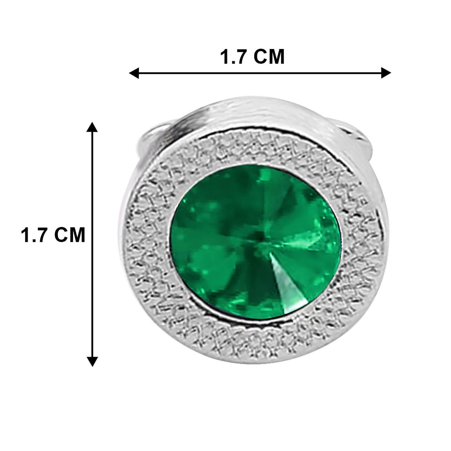 Peora Green Silver Two Tone Cufflinks Set Stylish Accessories for Men & Boys Wedding Business Gift (PX9CL96GRN)