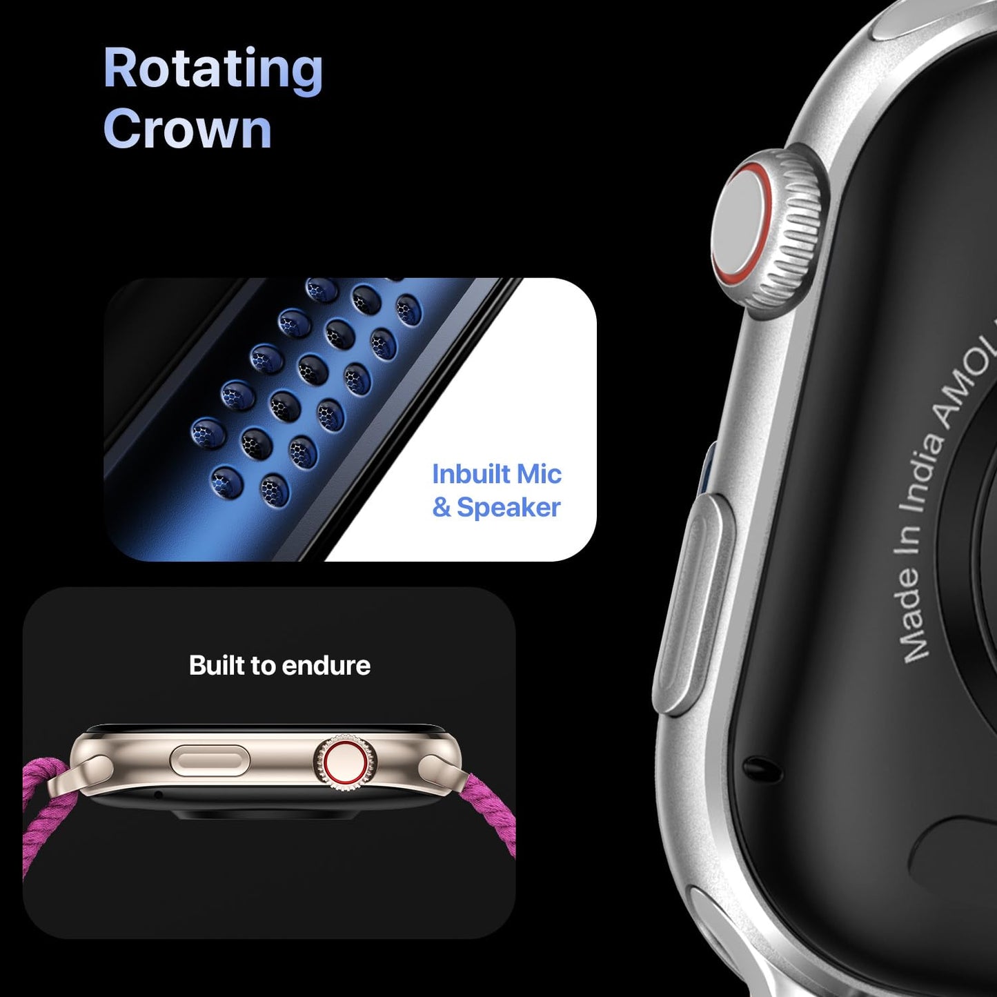 Fire-Boltt Brillia Pro Smart Watch with 51.3mm (2.02 inch) AMOLED Display, Bluetooth Calling, SpO2, Heart Rate Monitoring, 120+ Sports Modes, IP67 Waterproof, Long Battery Life (Pink Wave)