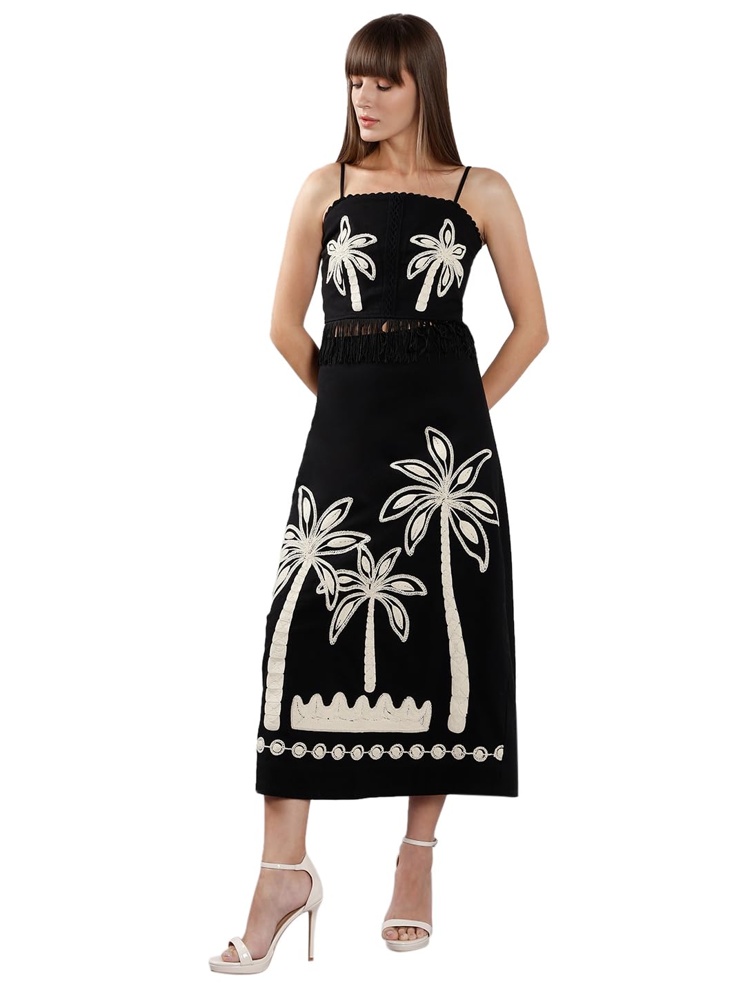 VERO MODA Women's High Rise Black A-Line Skirt