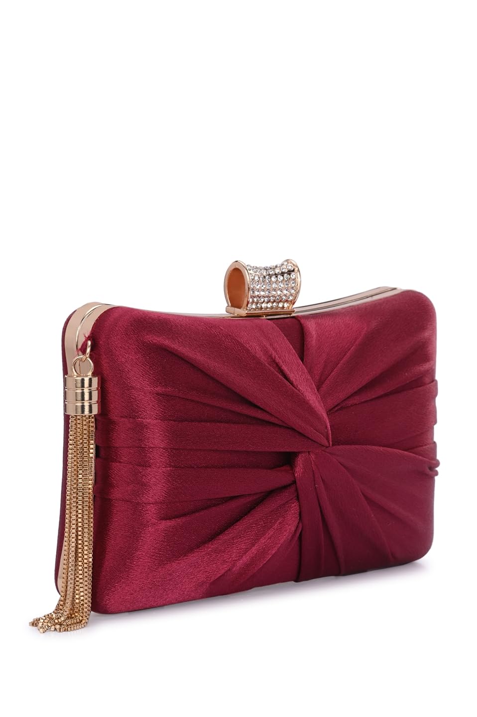 TOOBA Womens Red Handcrafted Beautiful Bling Box Clutch Bag For Ladies