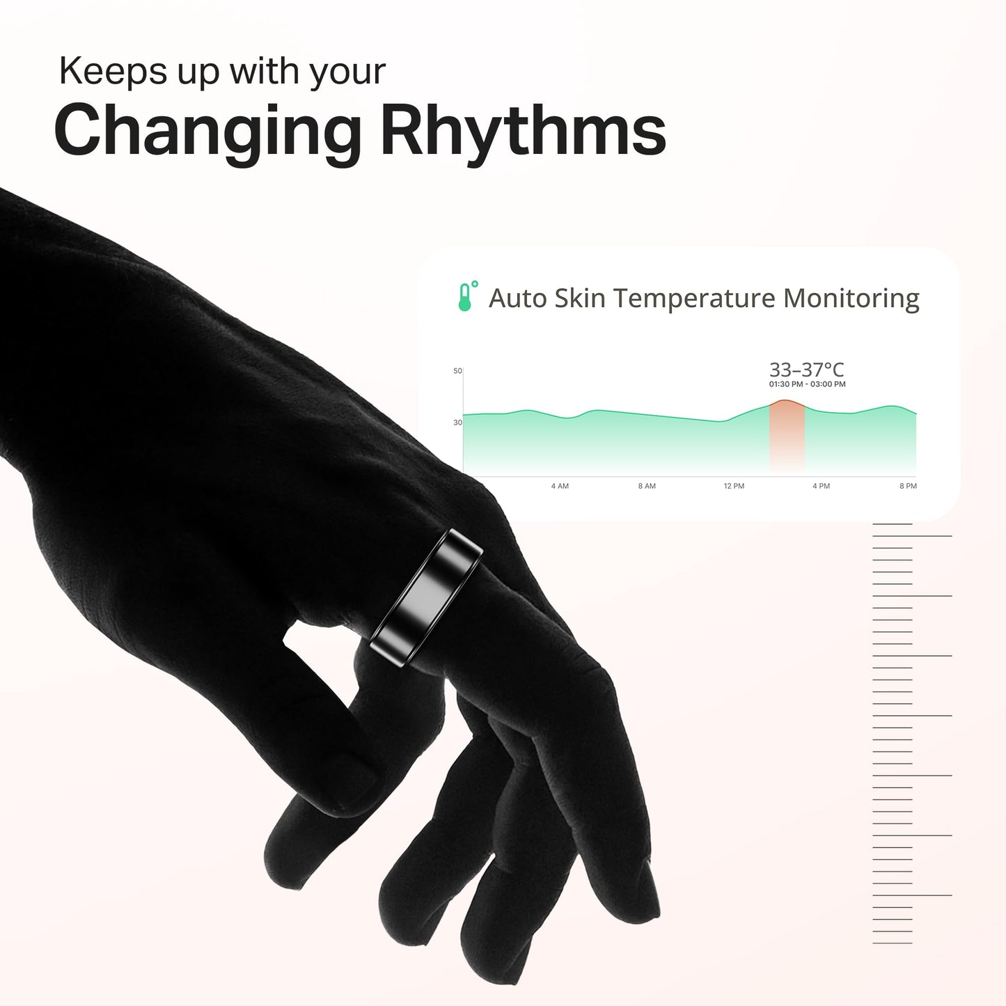 boAt New Launch SmartRing Active Plus, Auto Heart Rate, Sleep, SpO2, Stress & Skin Temperature Monitor, Stainless-Steel Build, Lightweight, 30-Days Battery, Magnetic Charging Case(11, Midnight Black)