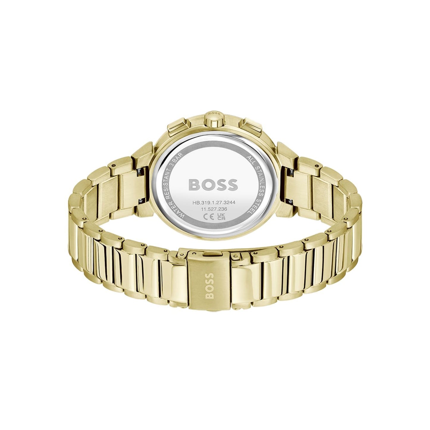 BOSS One Qtz Multifunction Silver White Round Dial Women's Watch|Ionic Plated Thin Gold Steel Material|Gold Color Band - 1502807