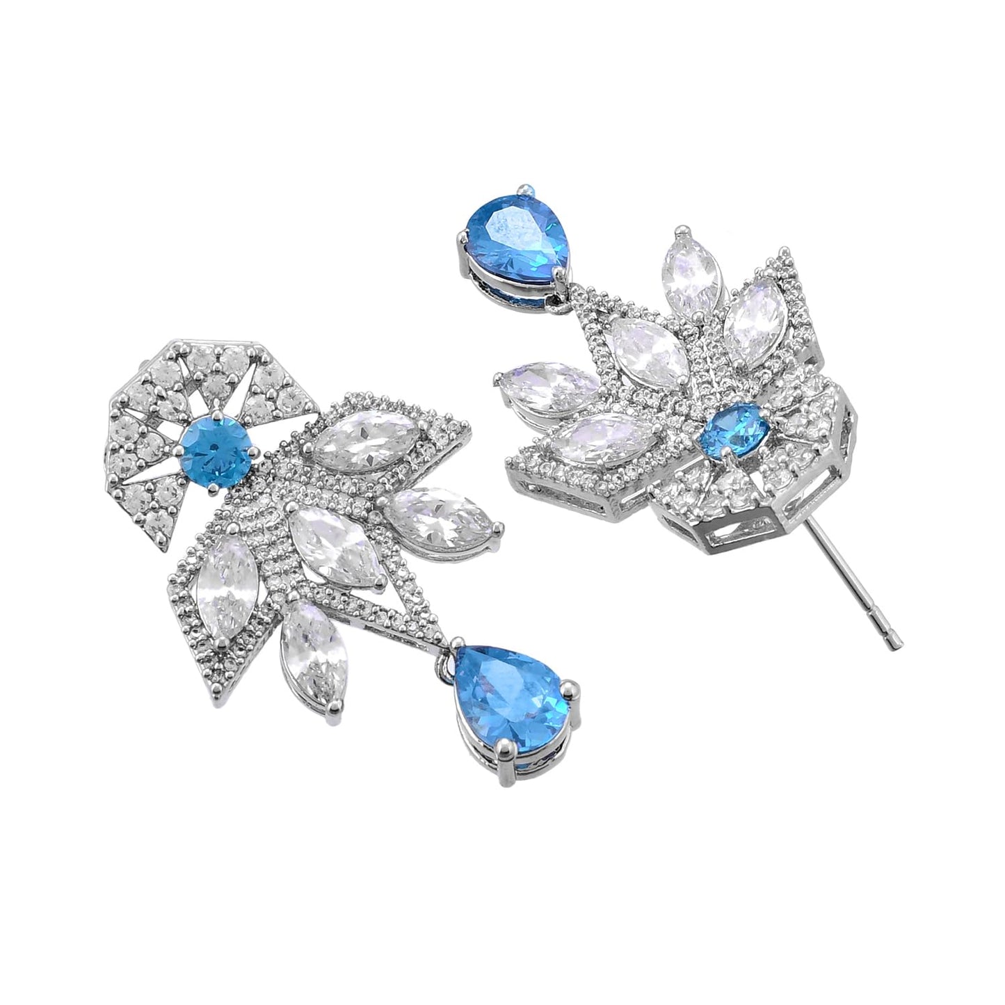 VOYLLA Before Sunrise Statement Necklace Set|Necklace Set For Women|American Diamond|Party|Wedding|Festive|Gift For Women| (Indra)