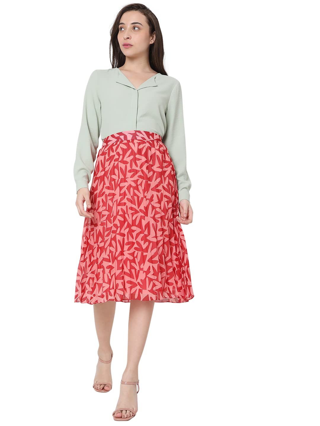 Vero Moda Polyester Western Skirt Pink