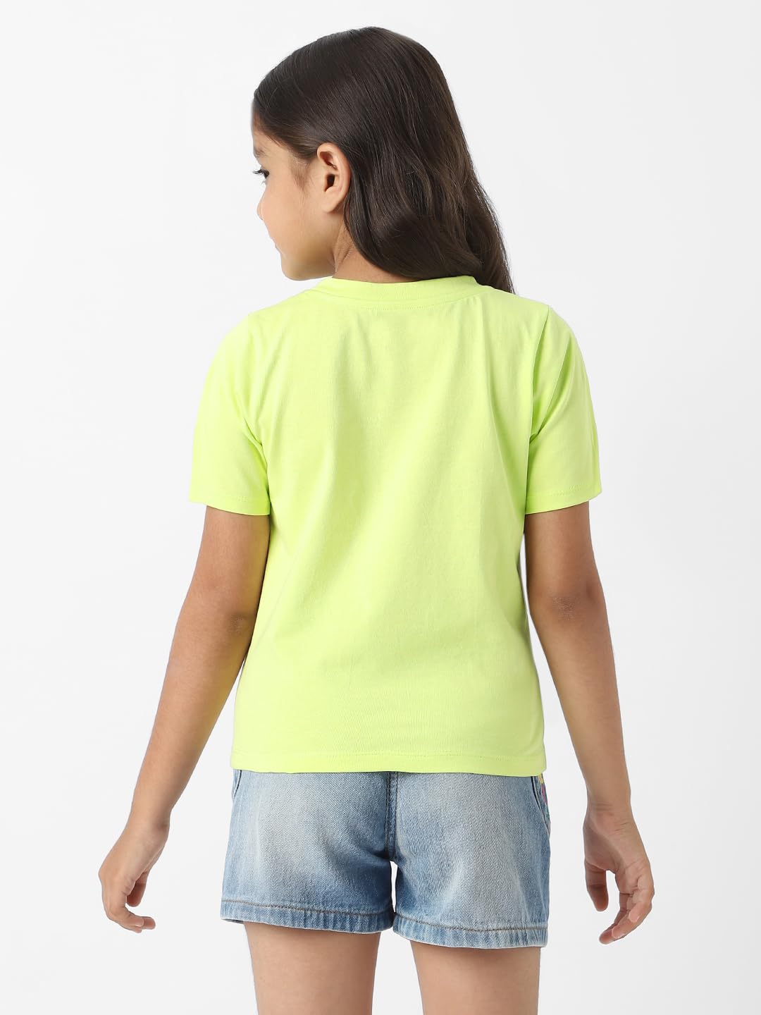 Nautinati Girls Printed Half Sleeve T-Shirt | Age 3-8 Years Lime Green
